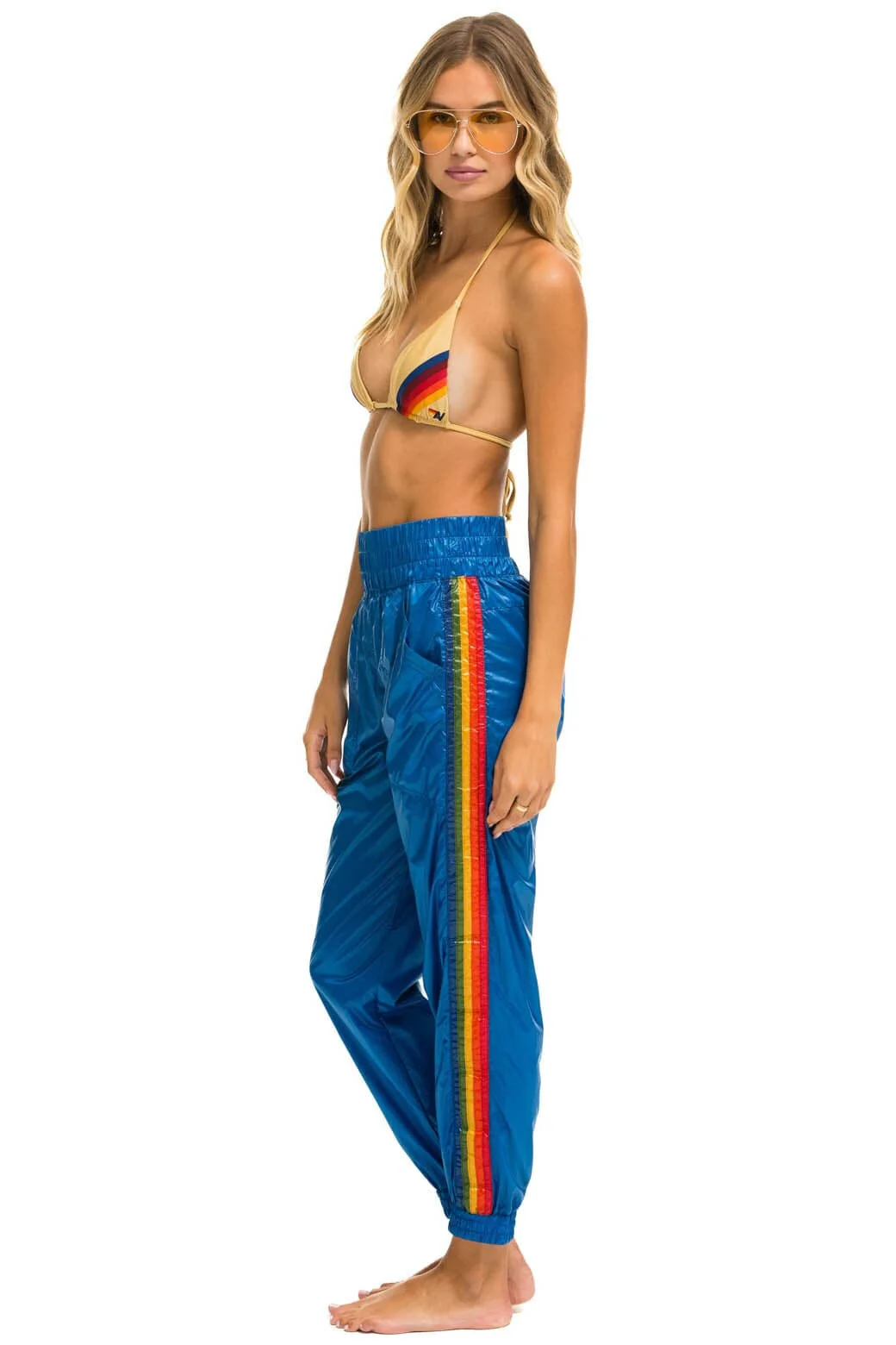 5 STRIPE HI RISE WIND PANT - SNORKEL BLUE - Image 3