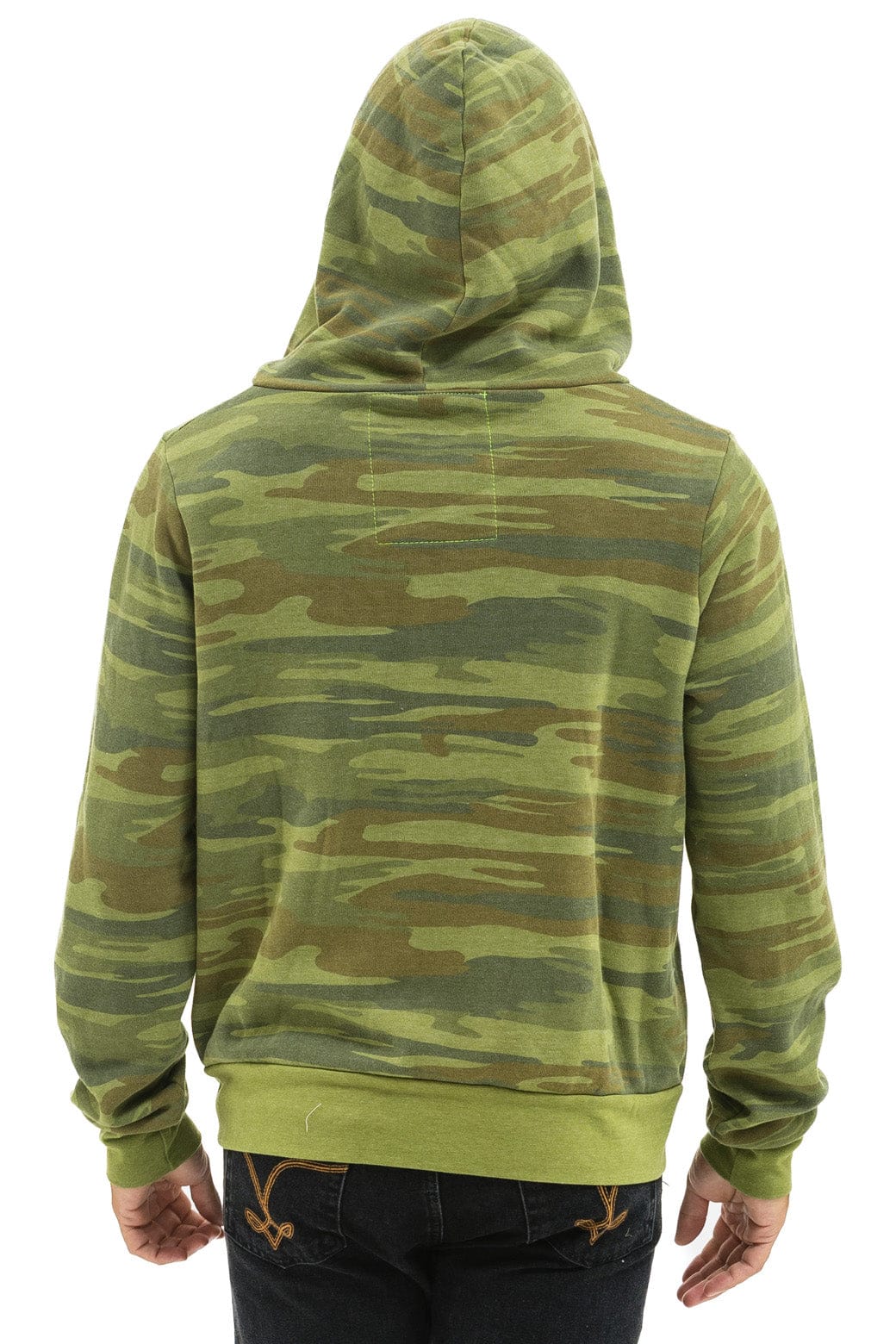 5 STRIPE HOODIE - CAMO // LIME AQUA - Image 4