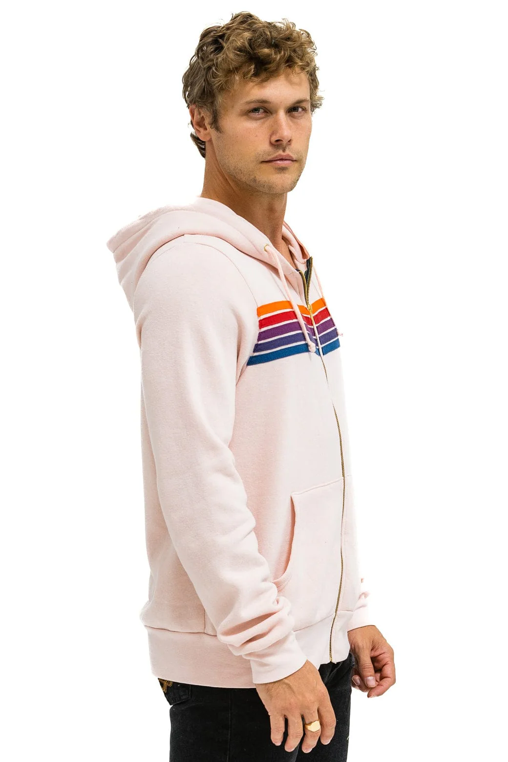 5 STRIPE HOODIE - LIGHT PINK // PURPLE // ORANGE - Image 6