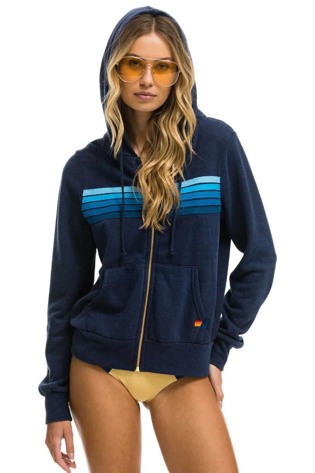 5 STRIPE HOODIE -  NAVY // BLUE - Image 9