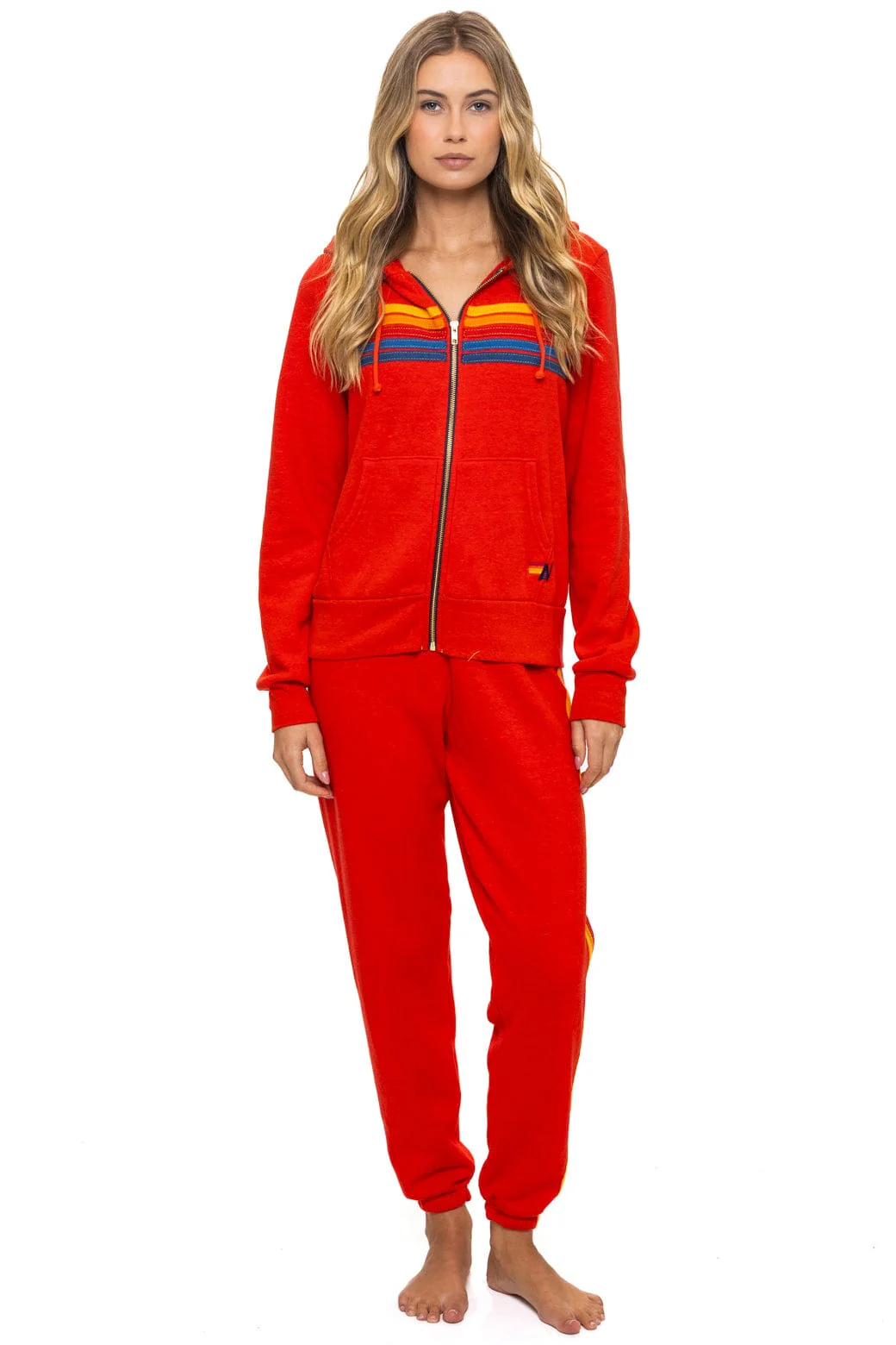 5 STRIPE HOODIE - RED - Image 11