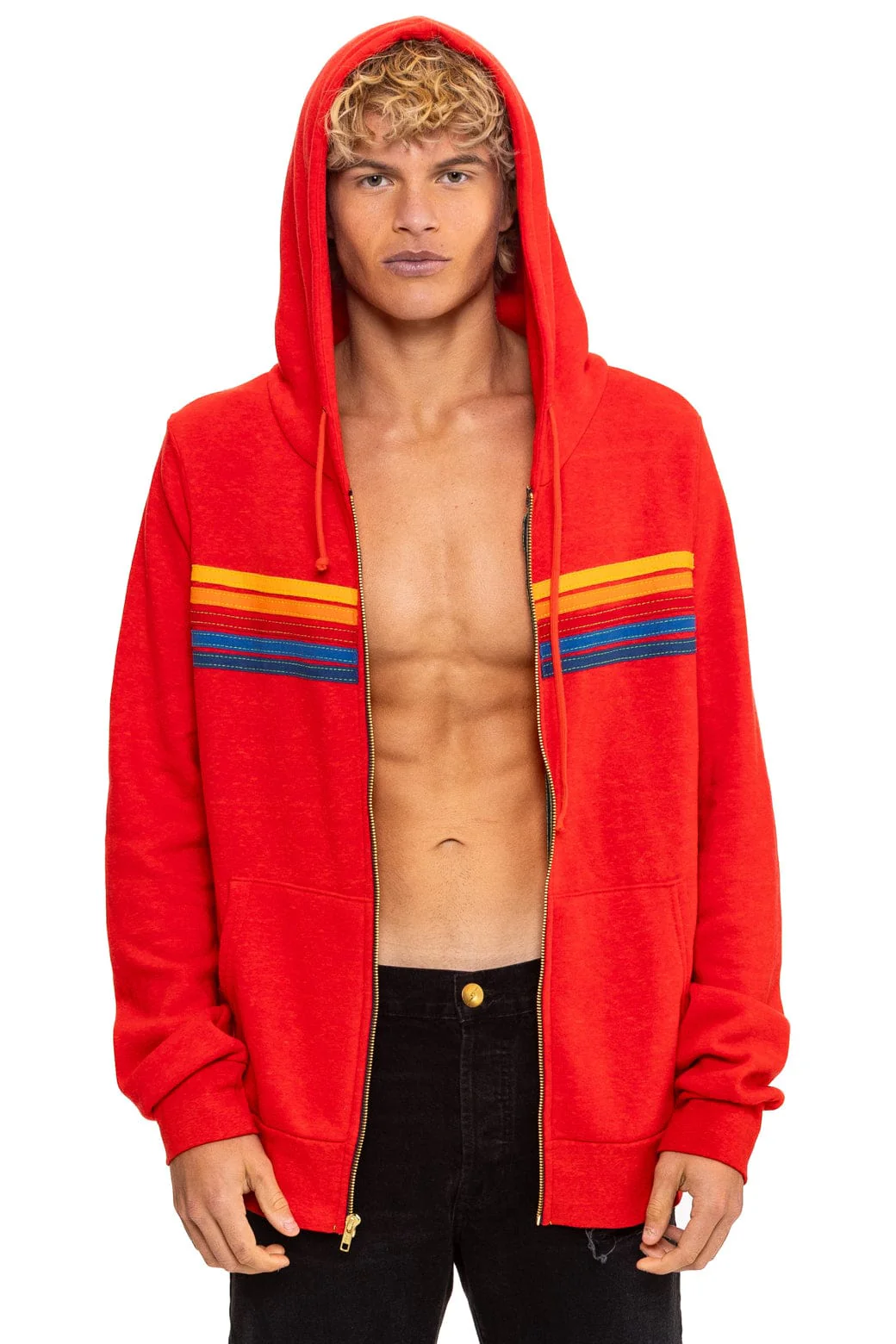 5 STRIPE HOODIE - RED - Image 6
