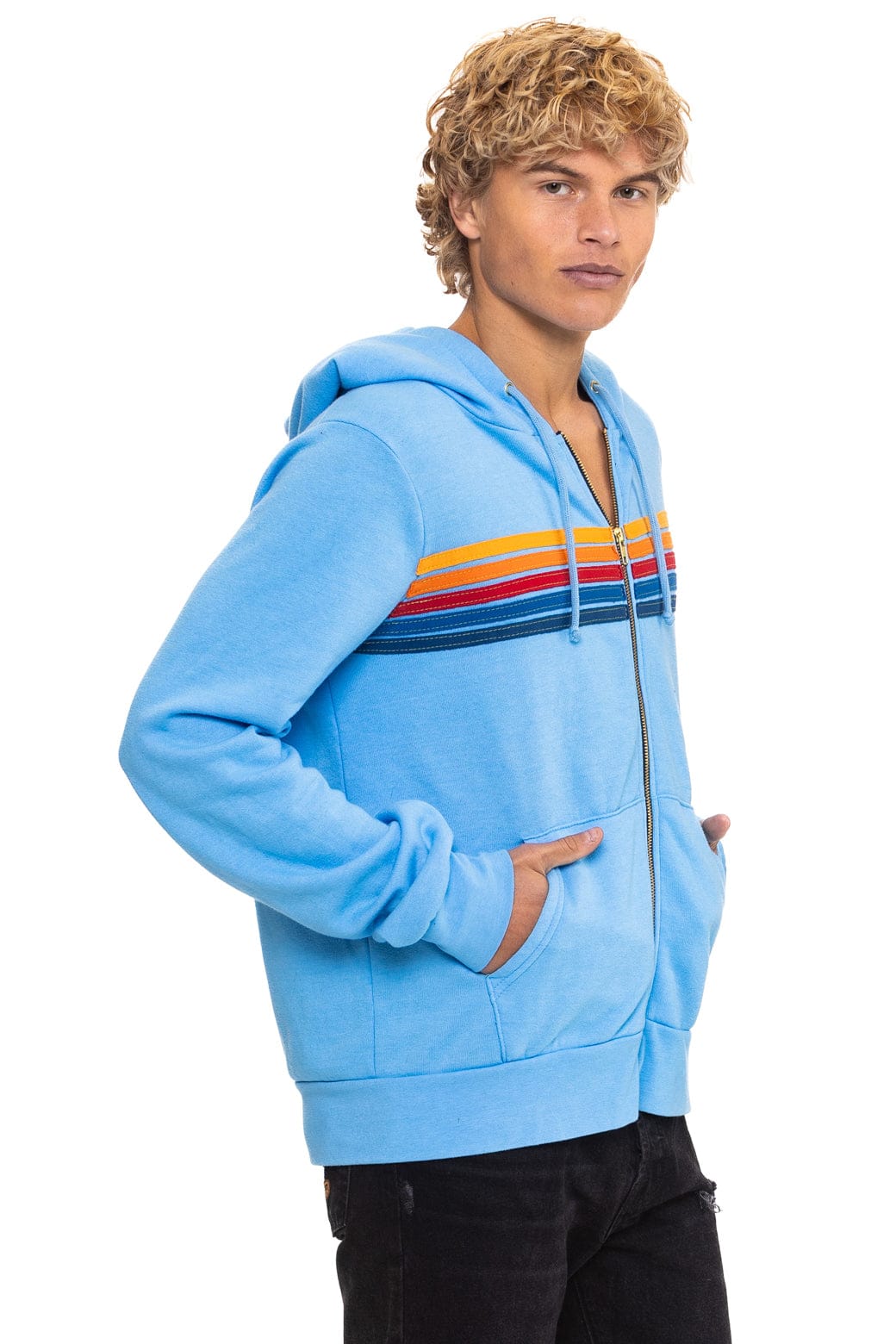 5 STRIPE HOODIE - SKY - Image 6