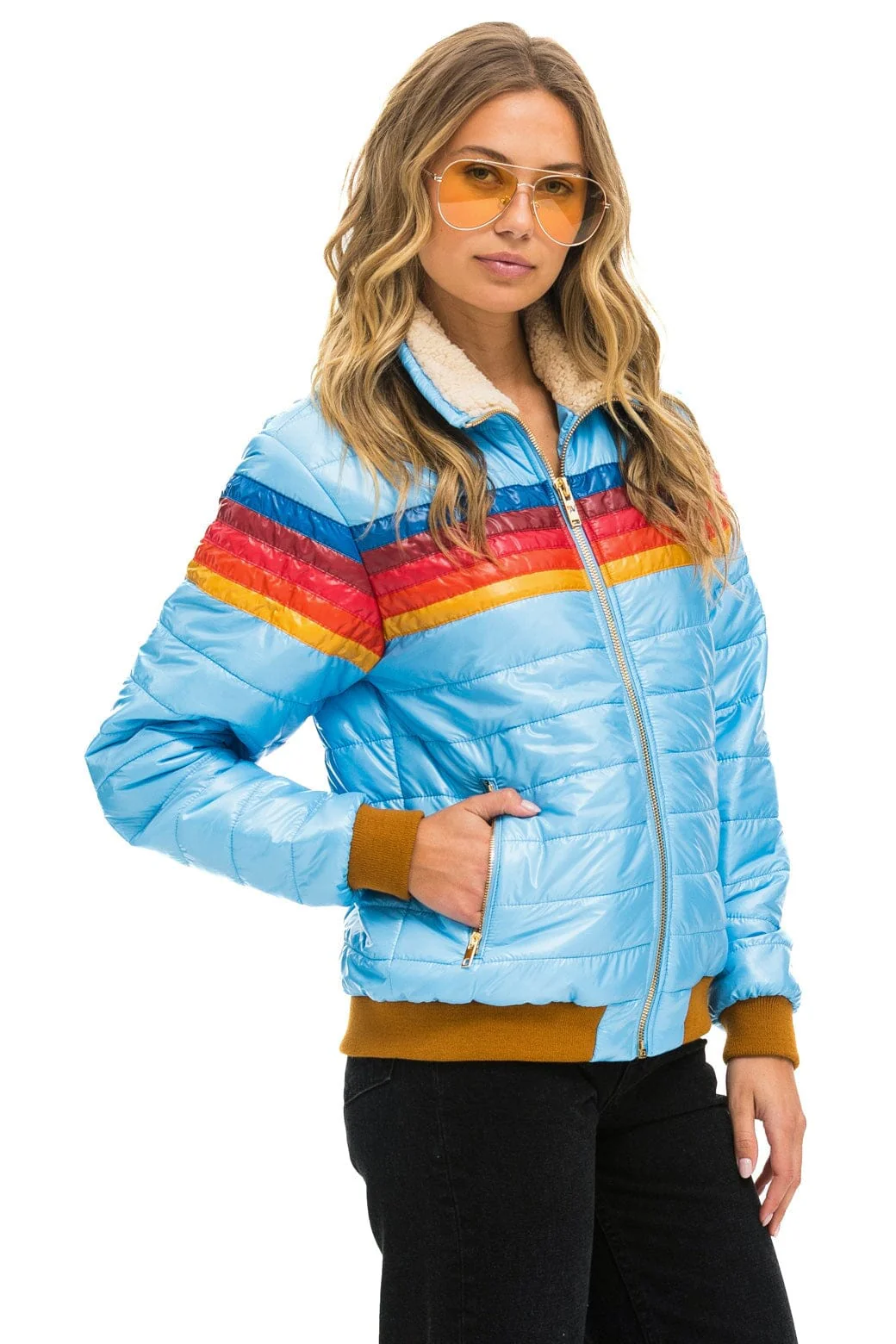 5 STRIPE JACKET -  SKY GLOSSY - Image 3