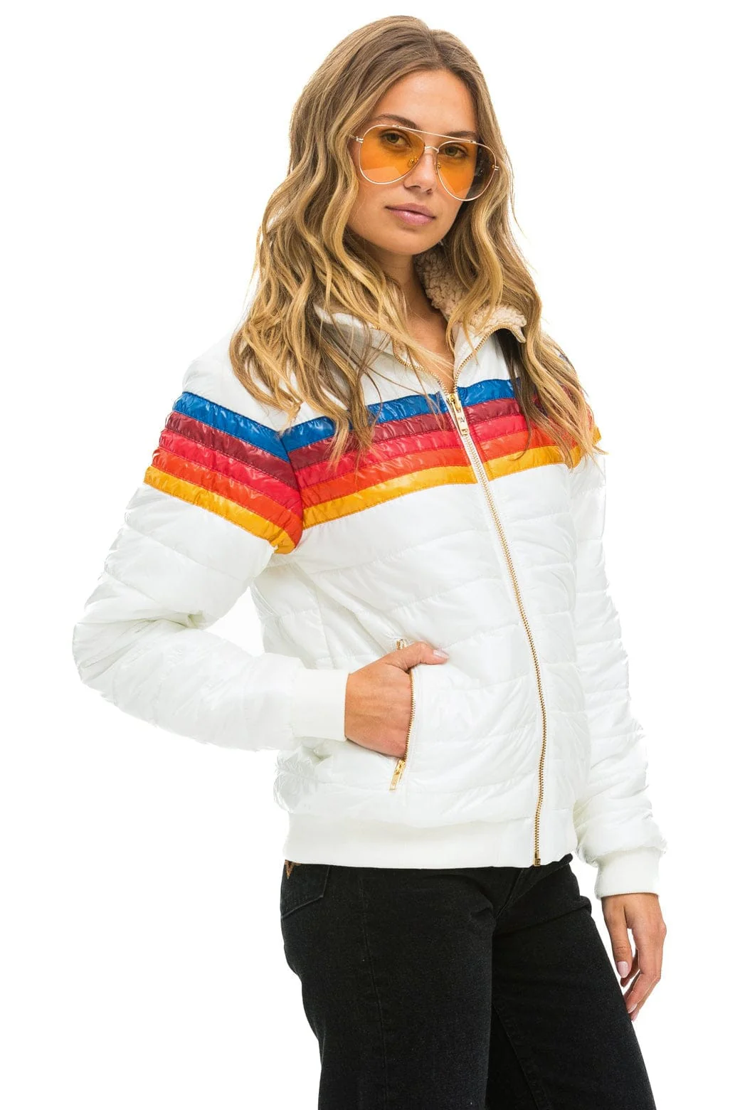 5 STRIPE JACKET -  WHITE GLOSSY - Image 3