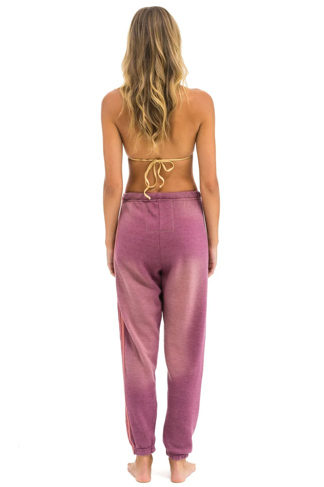 5 STRIPE SWEATPANTS - FADED BERRY - Image 4