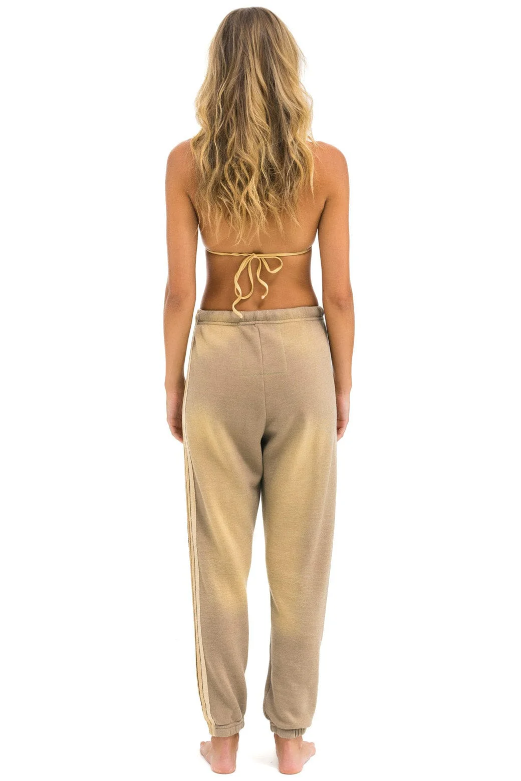 5 STRIPE SWEATPANTS - FADED TAN - Image 4