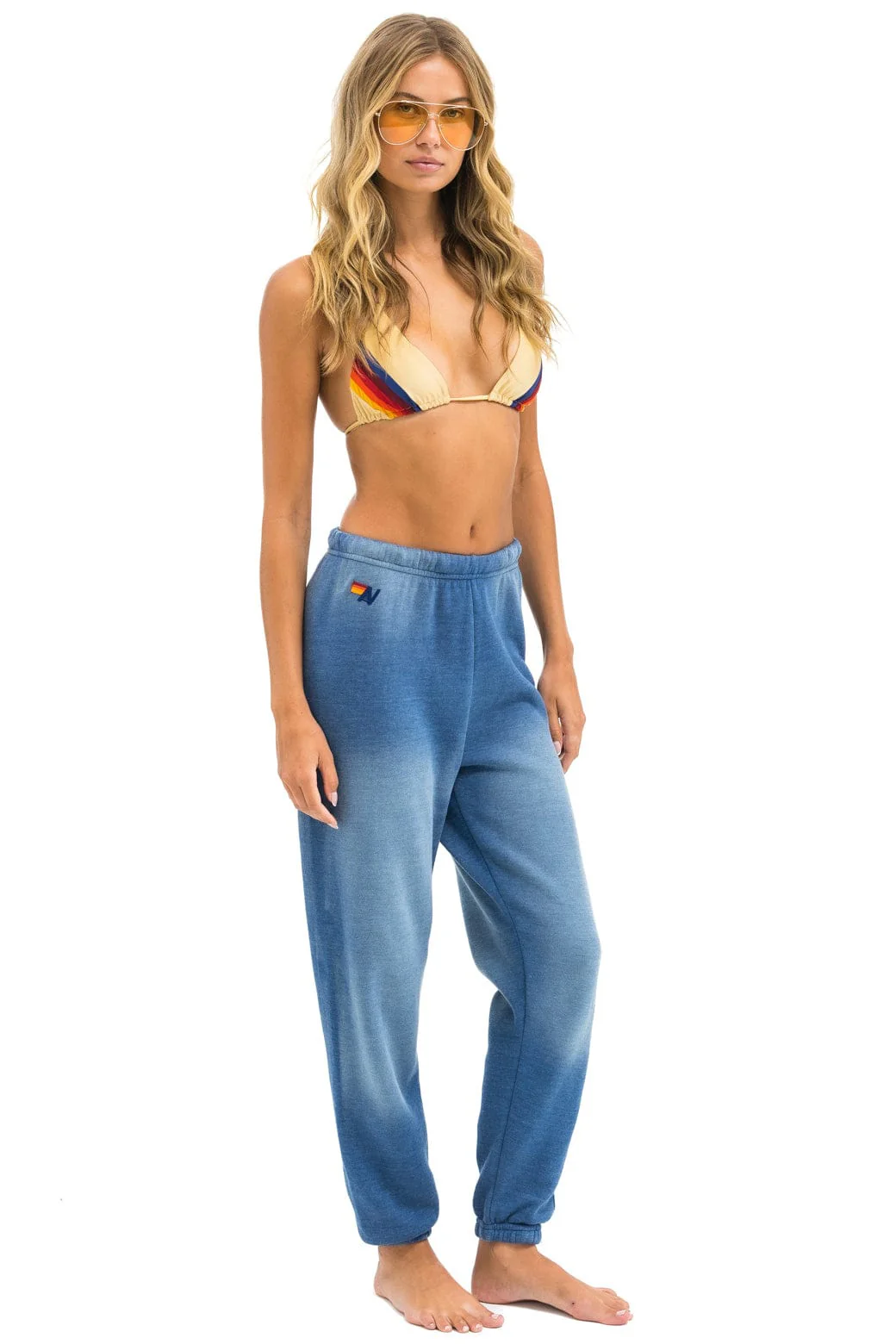 5 STRIPE SWEATPANTS - FADED WATER - Image 4