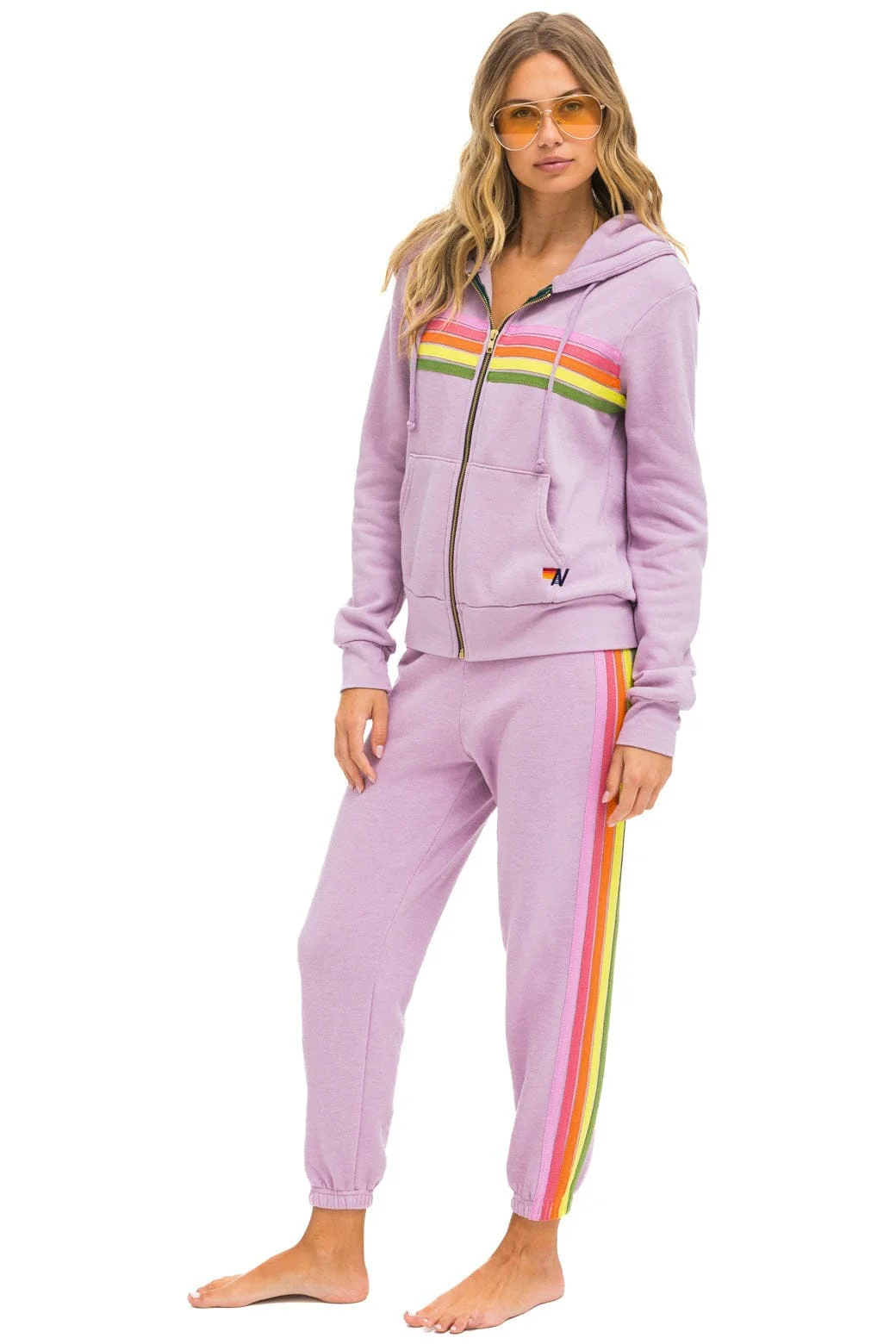 5 STRIPE SWEATPANTS - MAUVE // PINK // GREEN - Image 6