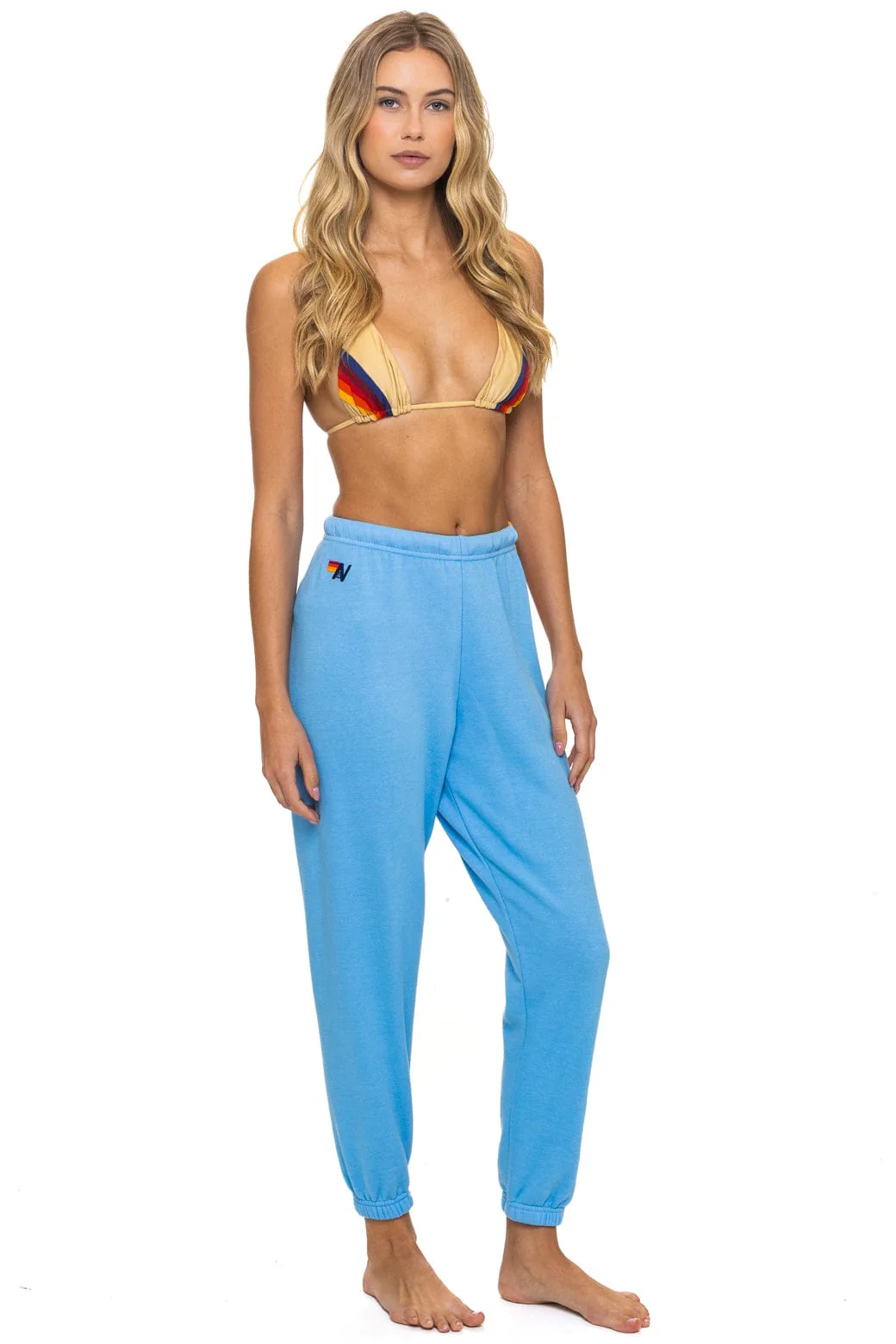 5 STRIPE SWEATPANTS - SKY - Image 3