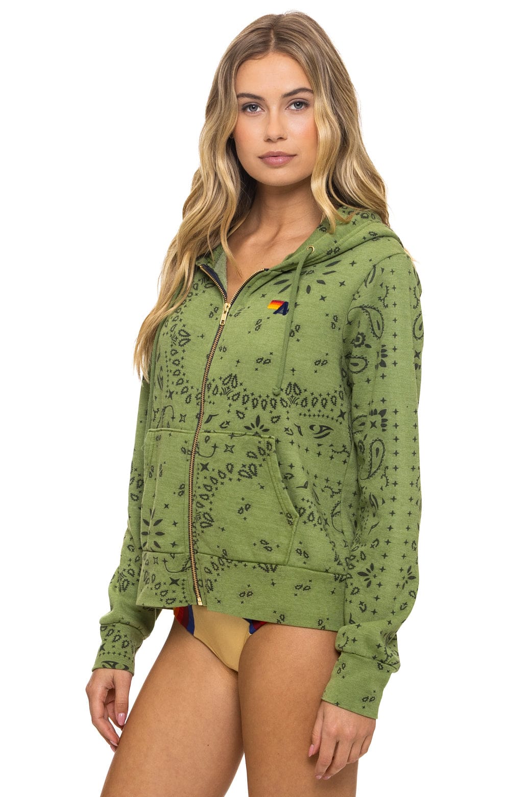 BANDANA ZIP HOODIE - JUNGLE GREEN - Image 3