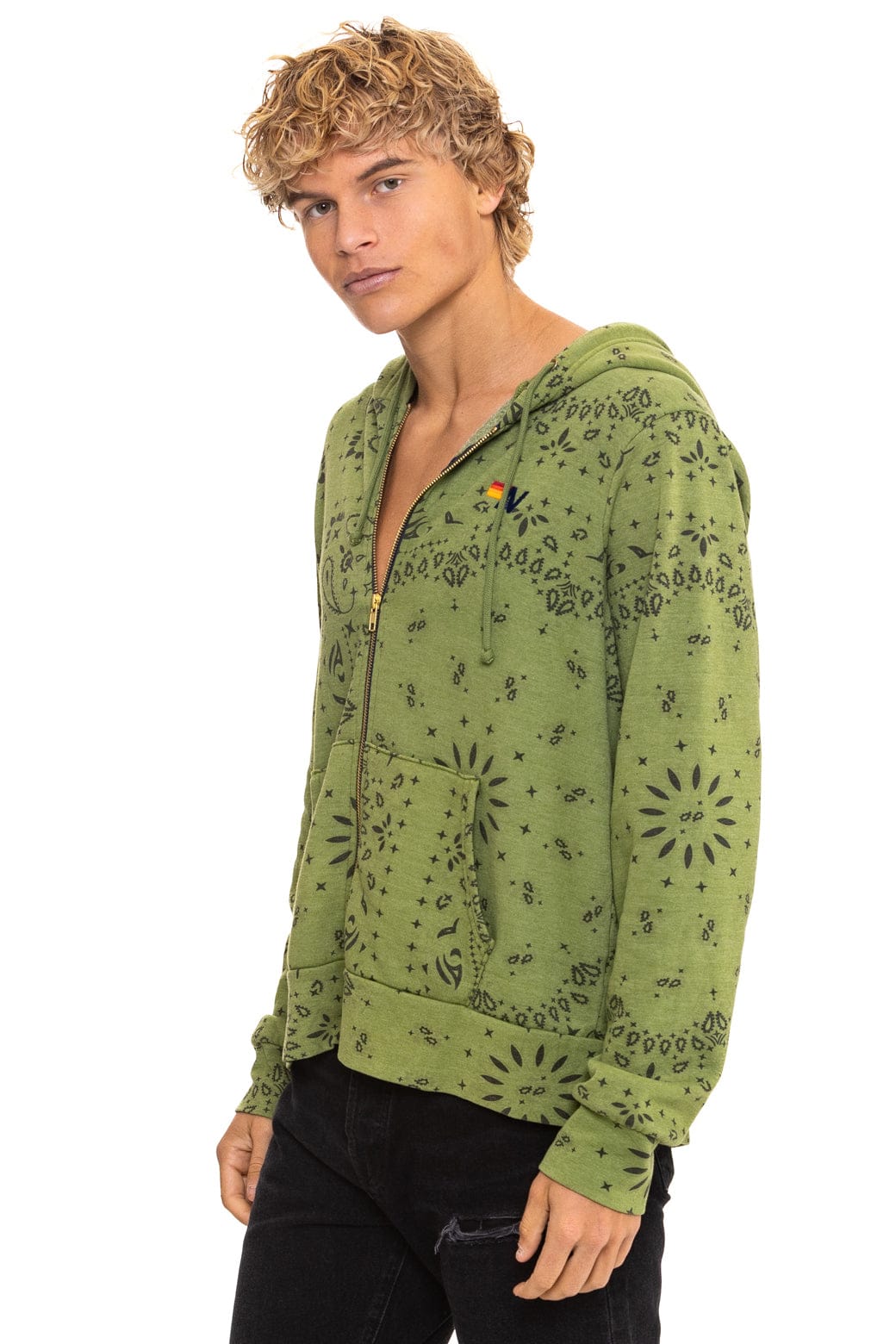BANDANA ZIP HOODIE - JUNGLE GREEN - Image 4