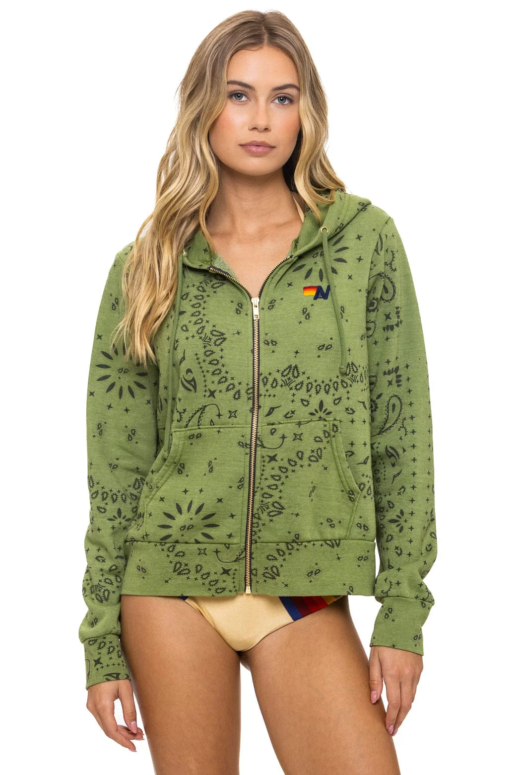 BANDANA ZIP HOODIE - JUNGLE GREEN - Image 5