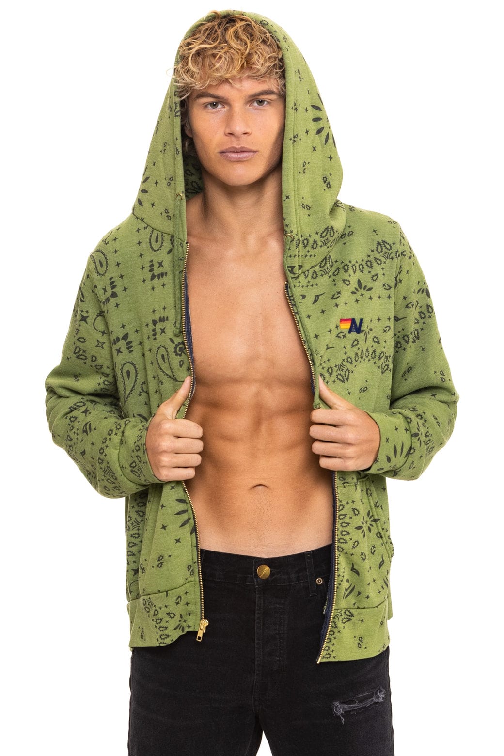BANDANA ZIP HOODIE - JUNGLE GREEN - Image 6