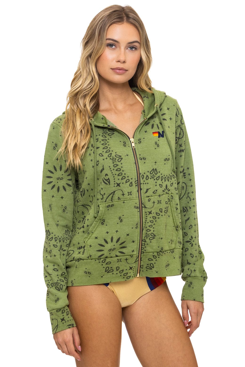BANDANA ZIP HOODIE - JUNGLE GREEN - Image 7