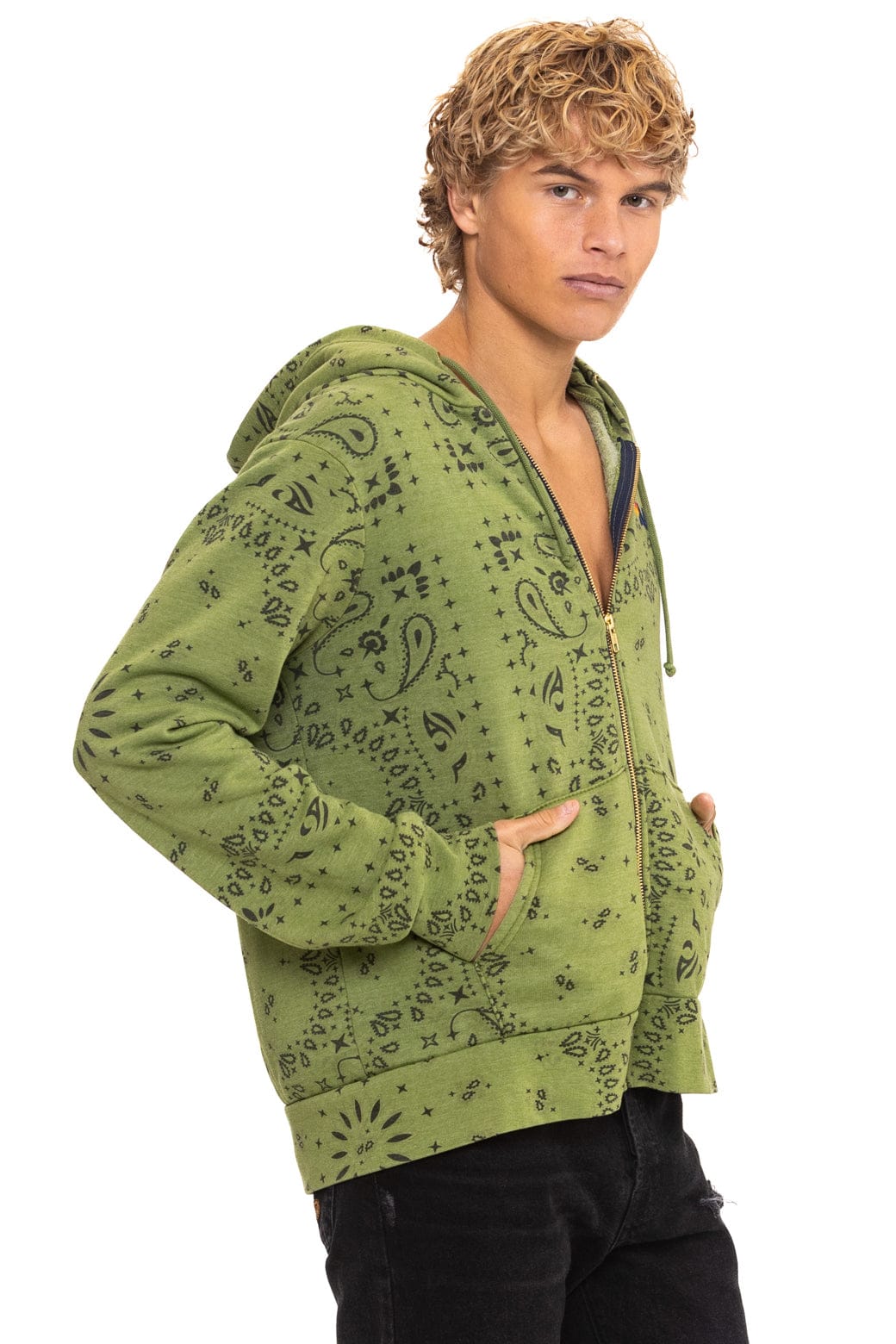 BANDANA ZIP HOODIE - JUNGLE GREEN - Image 8