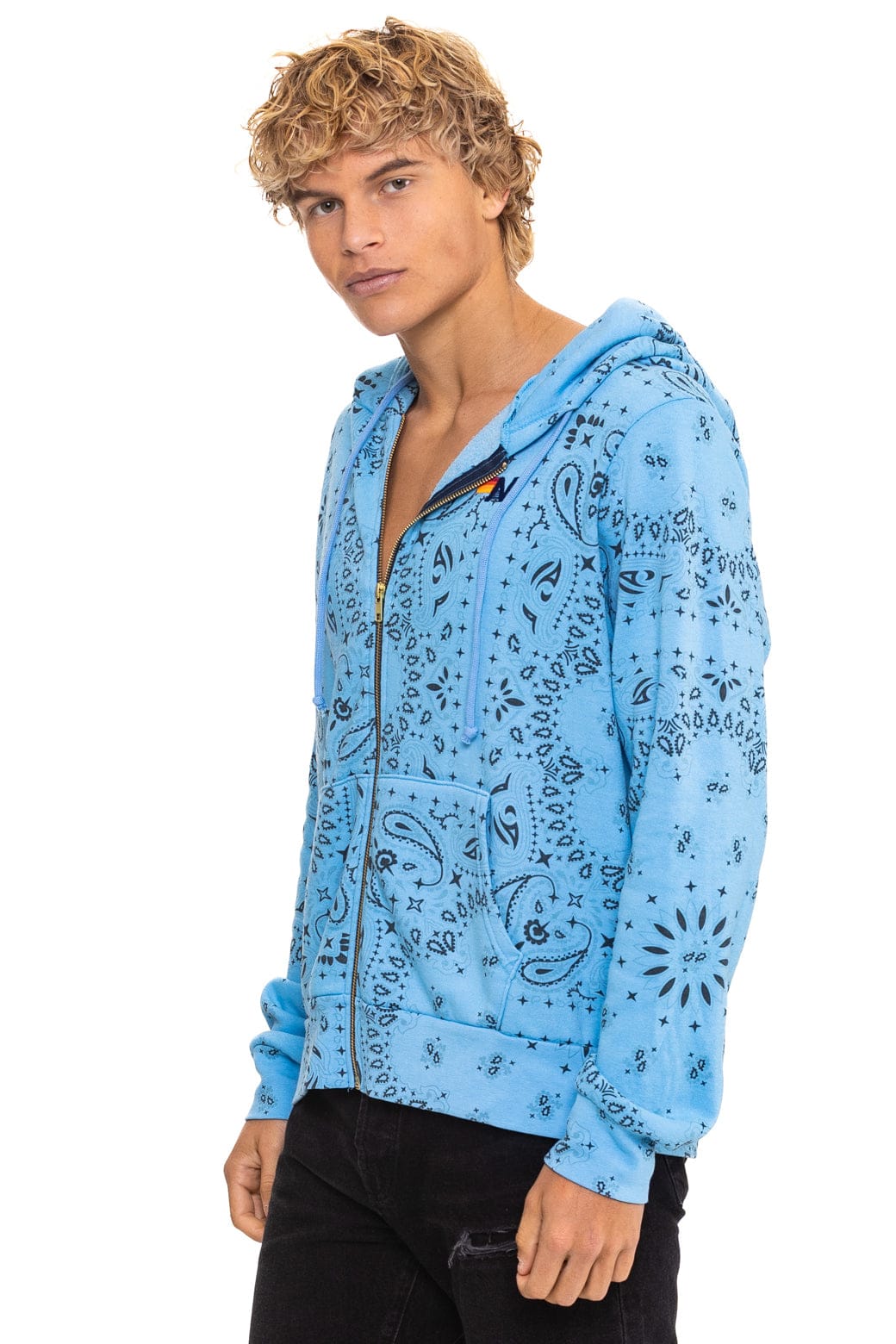 BANDANA ZIP HOODIE - SKY - Image 4