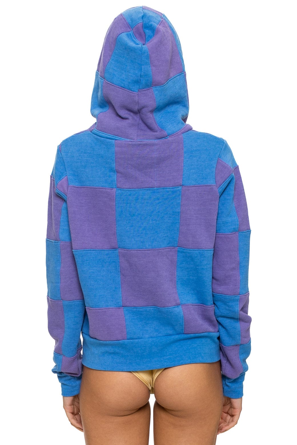 CHECK QUILT ZIP HOODIE - LAVENDER // OCEAN - Image 10