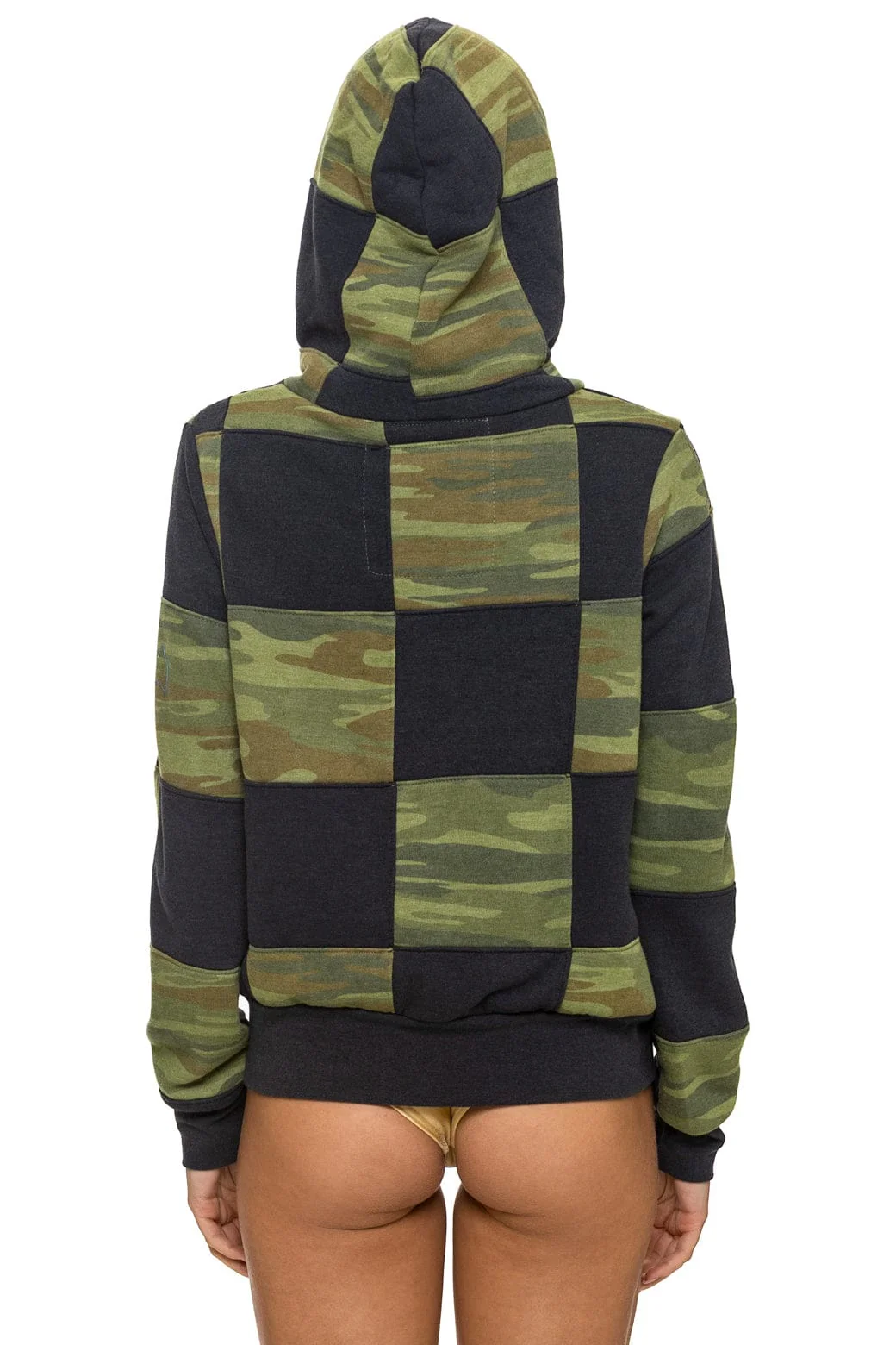 CHECK QUILT ZIP HOODIE - SMOKE // CAMO - Image 11