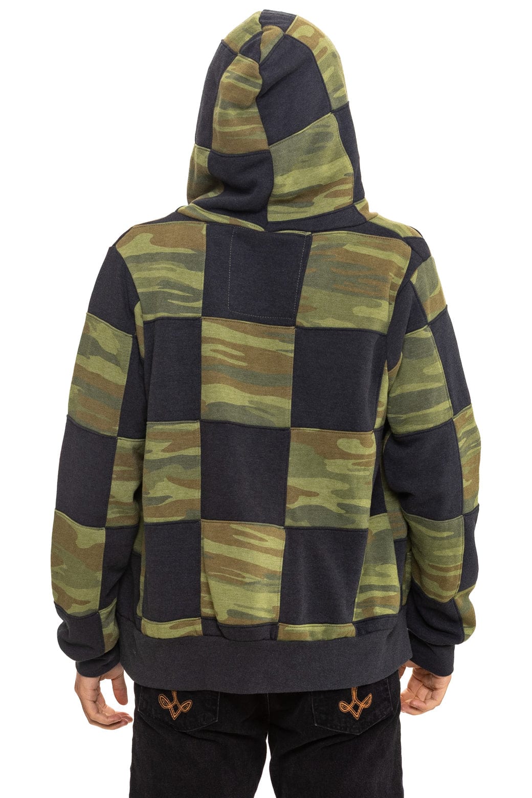 CHECK QUILT ZIP HOODIE - SMOKE // CAMO - Image 12