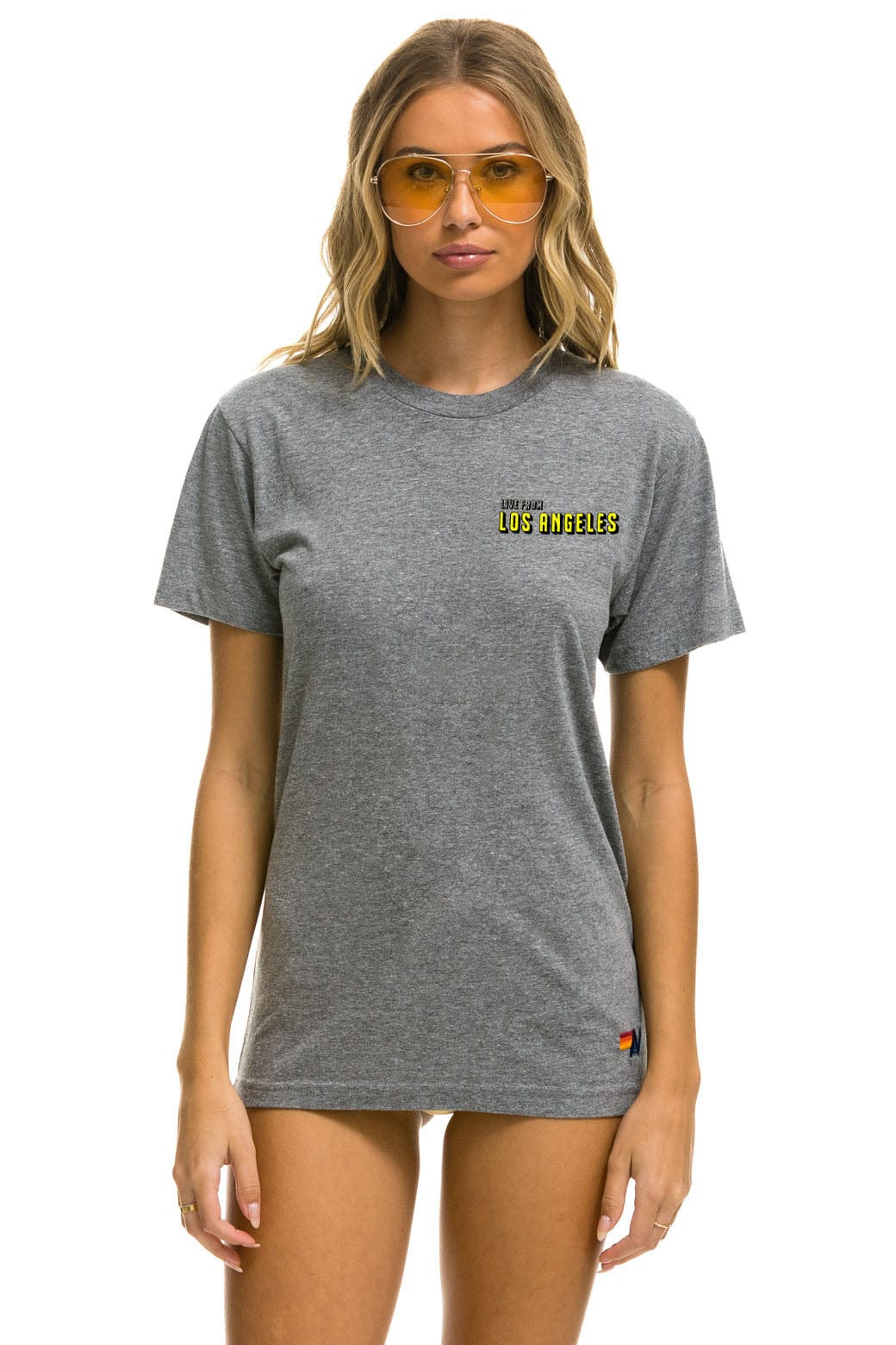 DREAMLAND LA FIRES BENEFIT CREW TEE - HEATHER GREY - Image 3