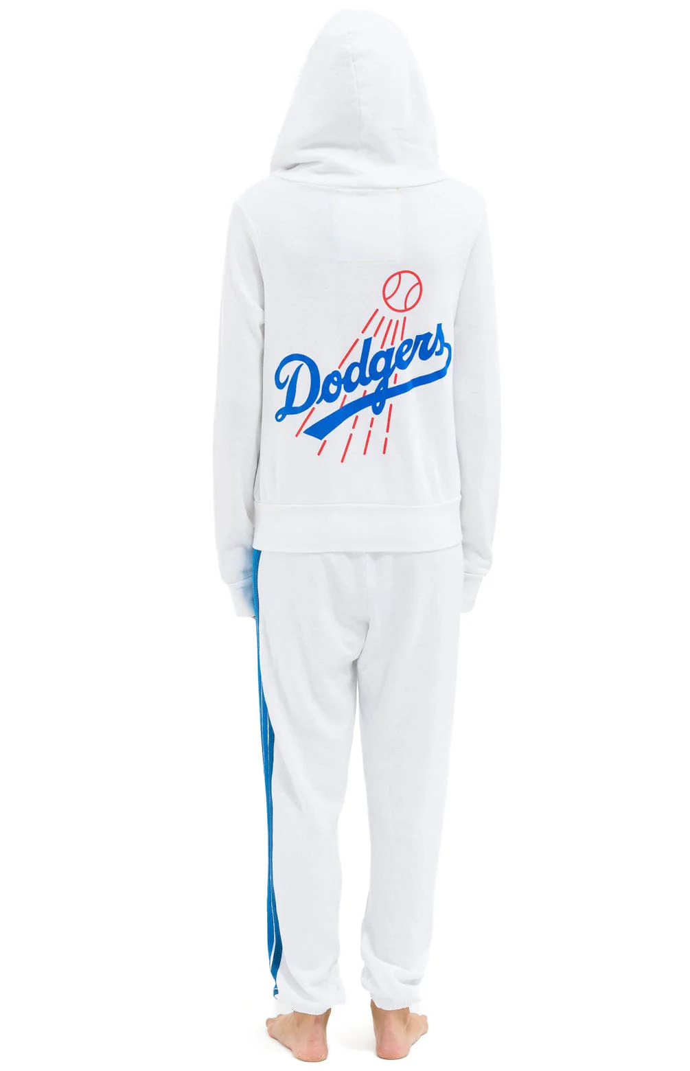LOS ANGELES DODGERS 5 STRIPE SWEATPANTS - WHITE // BLUE - Image 3