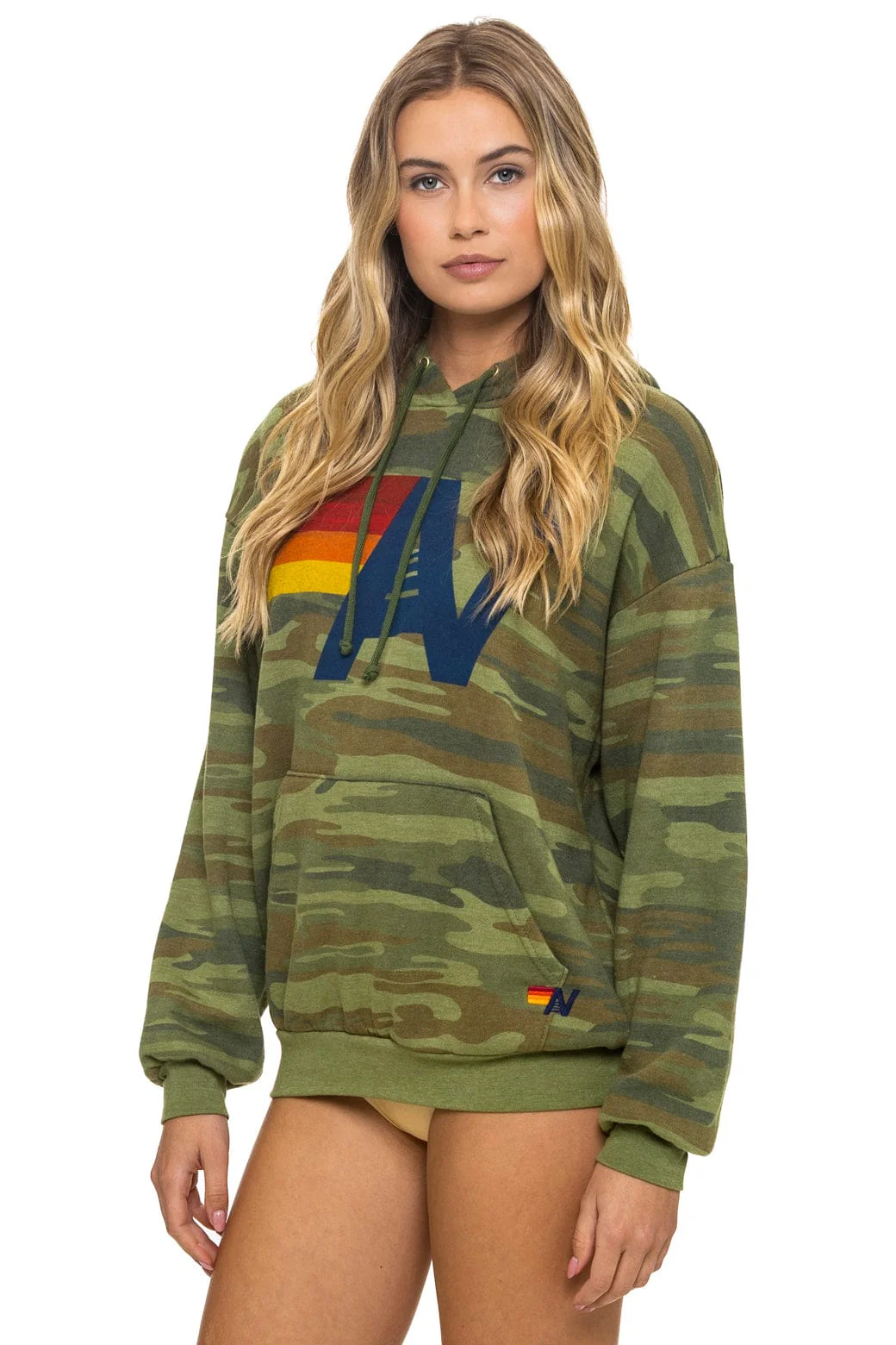LOGO PULLOVER RELAXED HOODIE - CAMO - Image 3