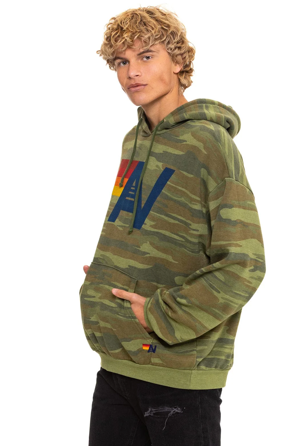 LOGO PULLOVER RELAXED HOODIE - CAMO - Image 4