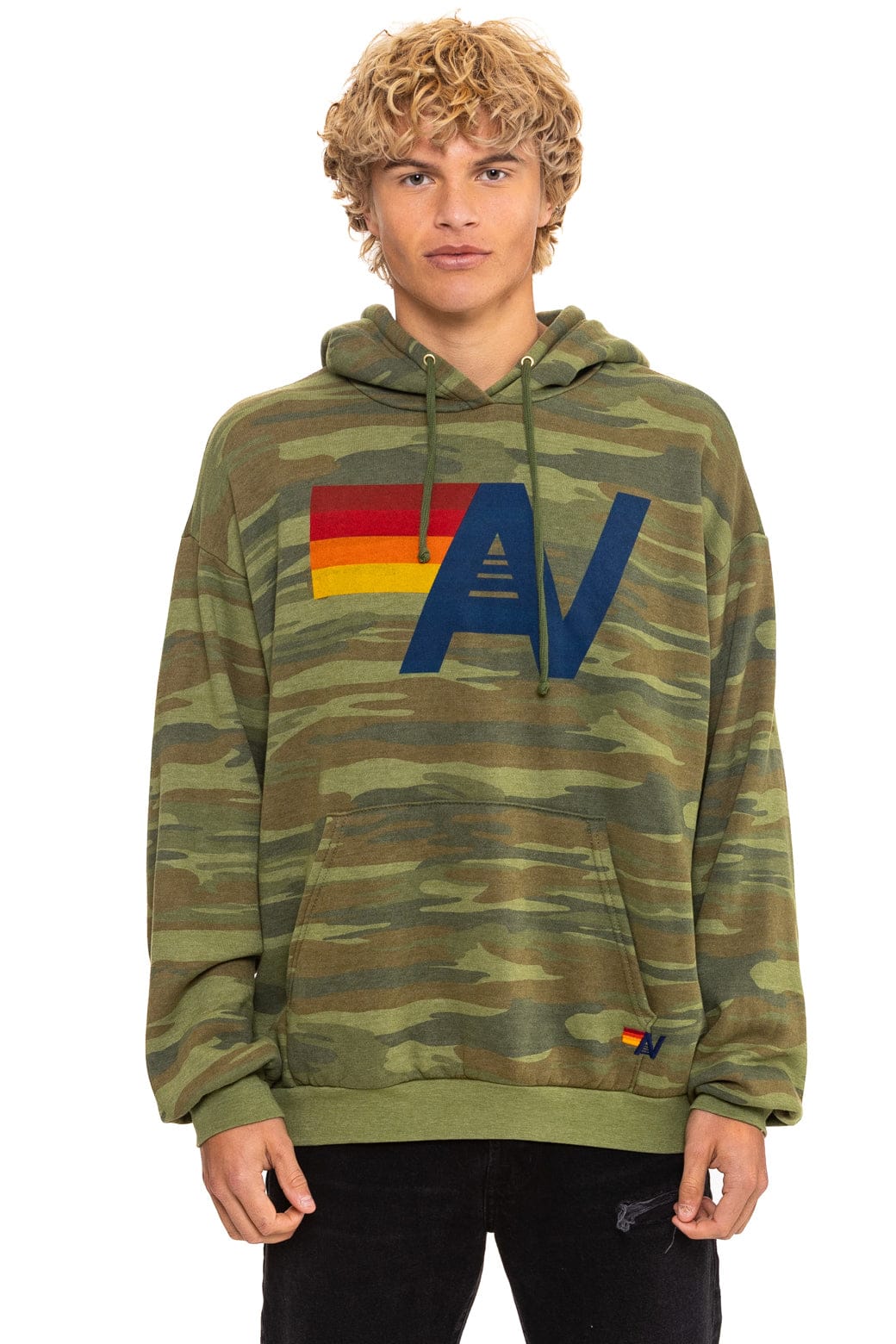 LOGO PULLOVER RELAXED HOODIE - CAMO - Image 6