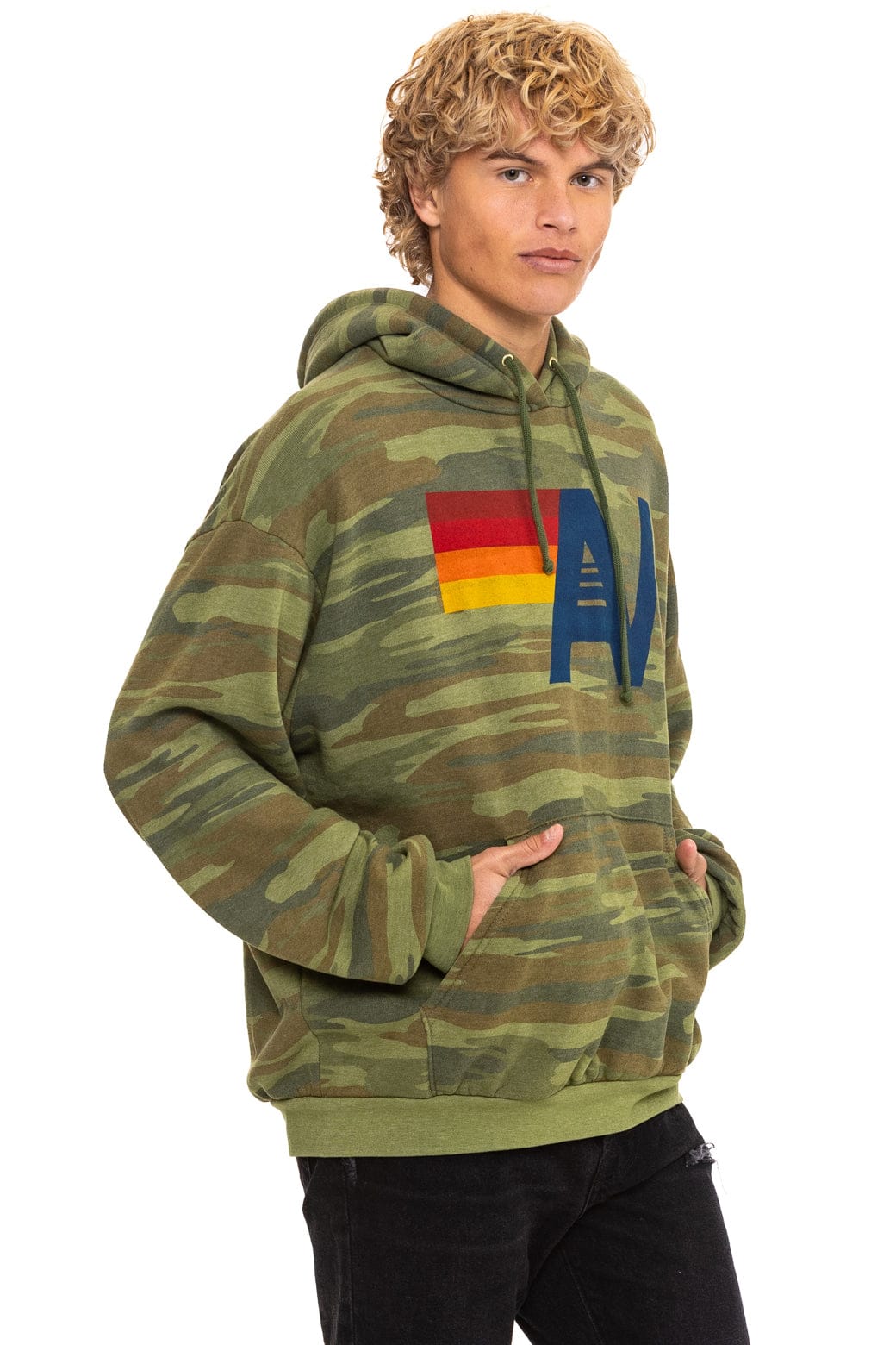LOGO PULLOVER RELAXED HOODIE - CAMO - Image 8