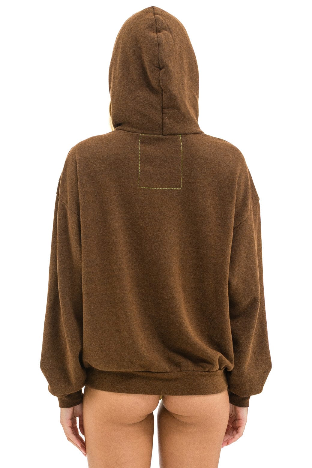 LOGO PULLOVER RELAXED HOODIE - CHOCOLATE - Image 3