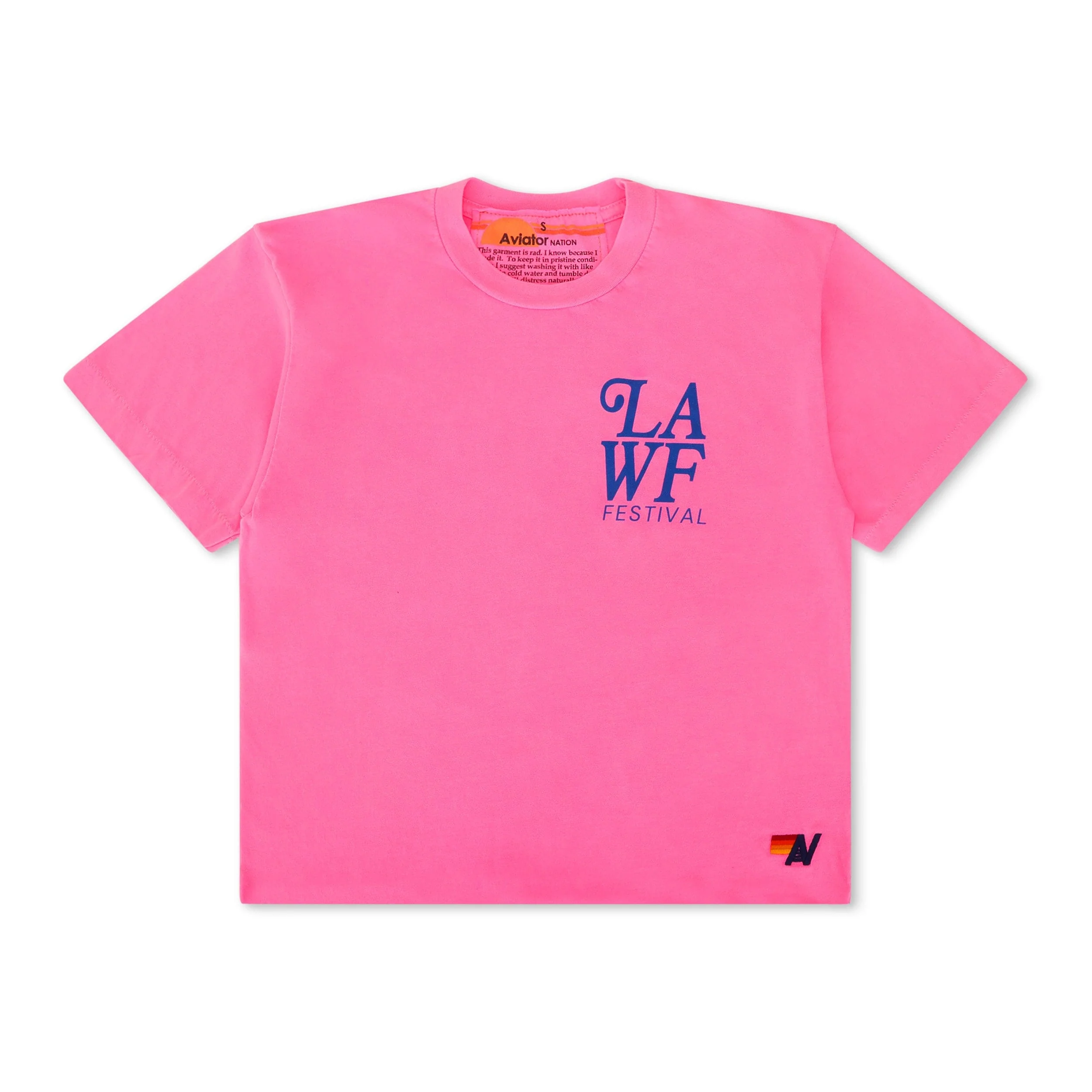 LOS ANGELES WINE & FOOD 2025 BOYFRIEND TEE - NEON PINK - Image 3