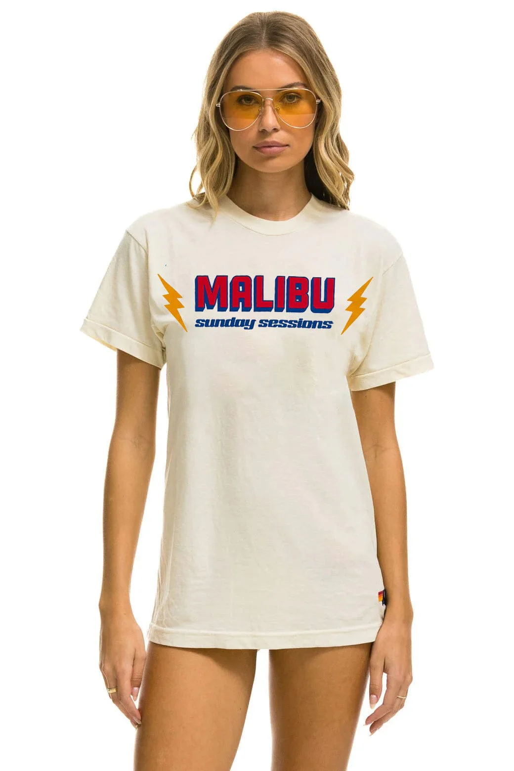 DREAMLAND MALIBU SUNDAY SESSIONS UNISEX CREW TEE - VINTAGE WHITE - Image 3