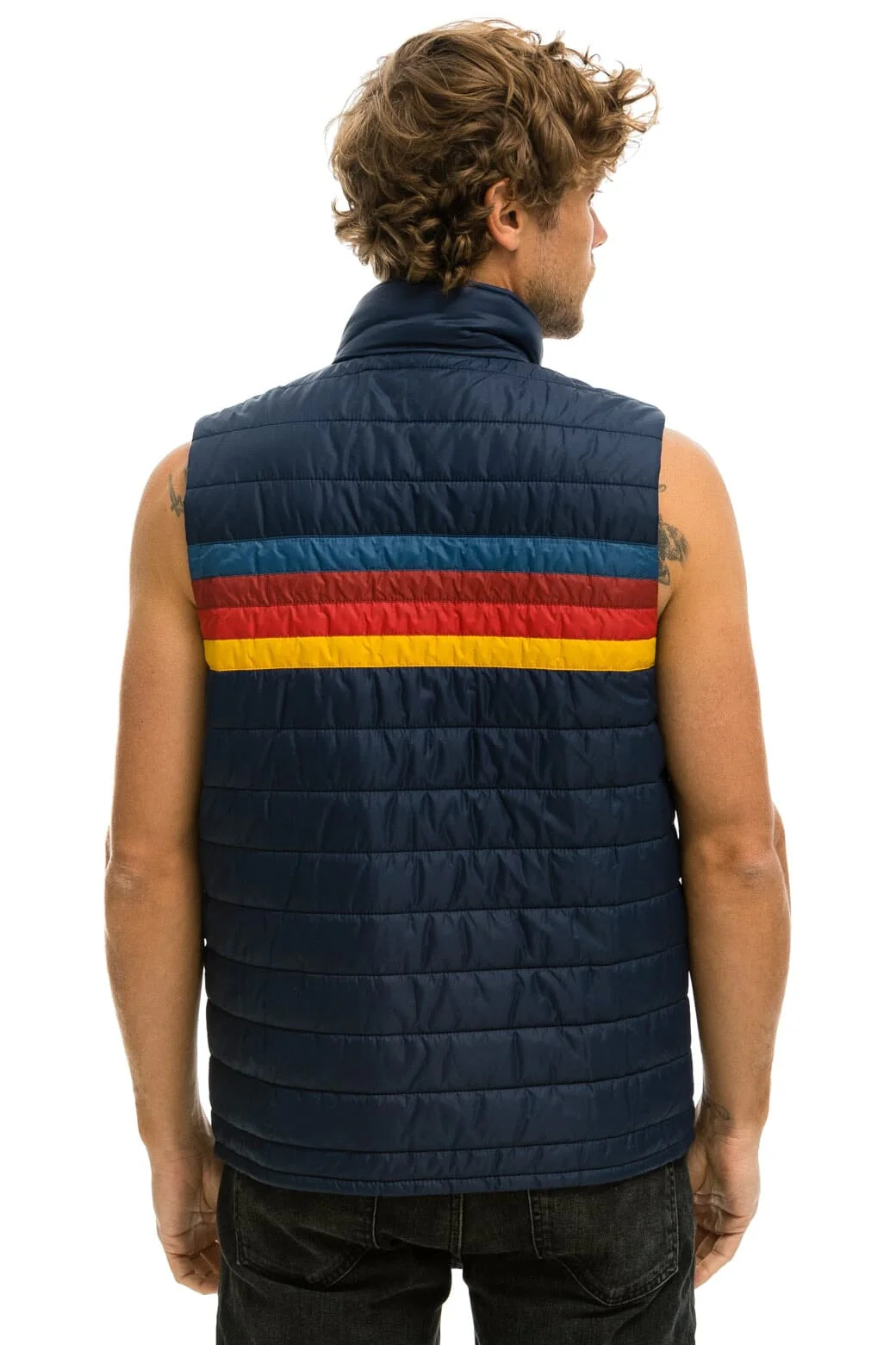 MEN'S 4 STRIPE VEST - NAVY - Image 3
