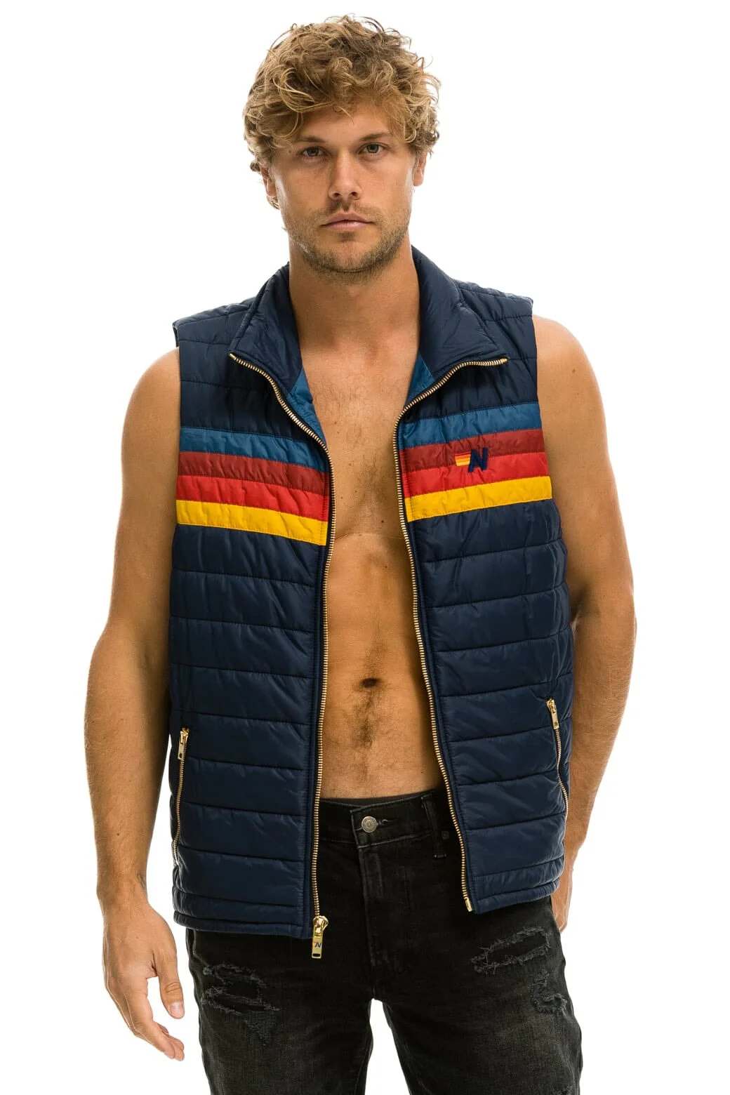 MEN'S 4 STRIPE VEST - NAVY - Image 6