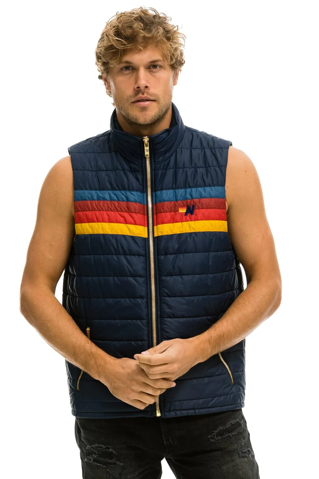 MEN'S 4 STRIPE VEST - NAVY - Image 7