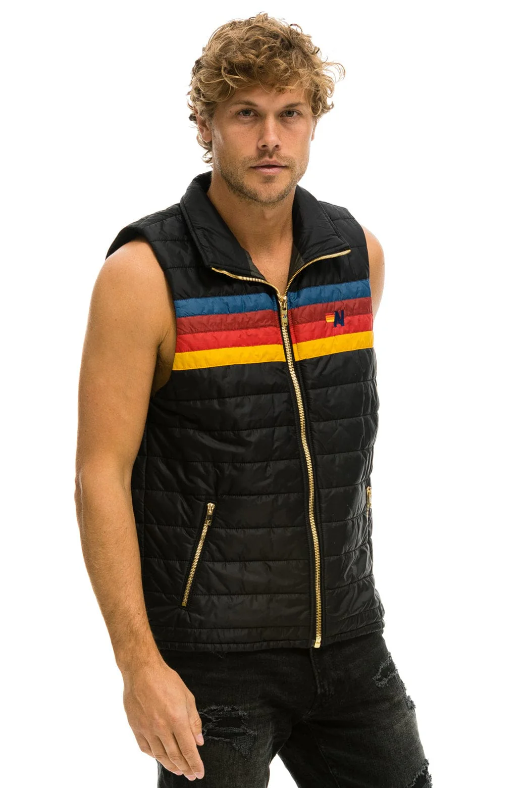 MEN'S 4 STRIPE VEST - BLACK - Image 3