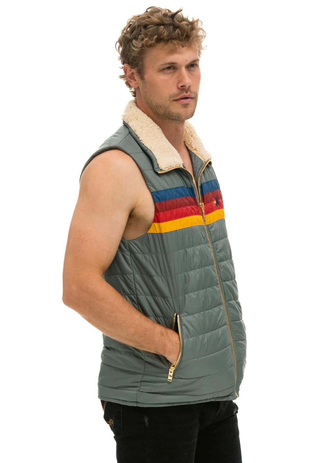 MEN'S 4 STRIPE VEST SHERPA - SEDONA - Image 4