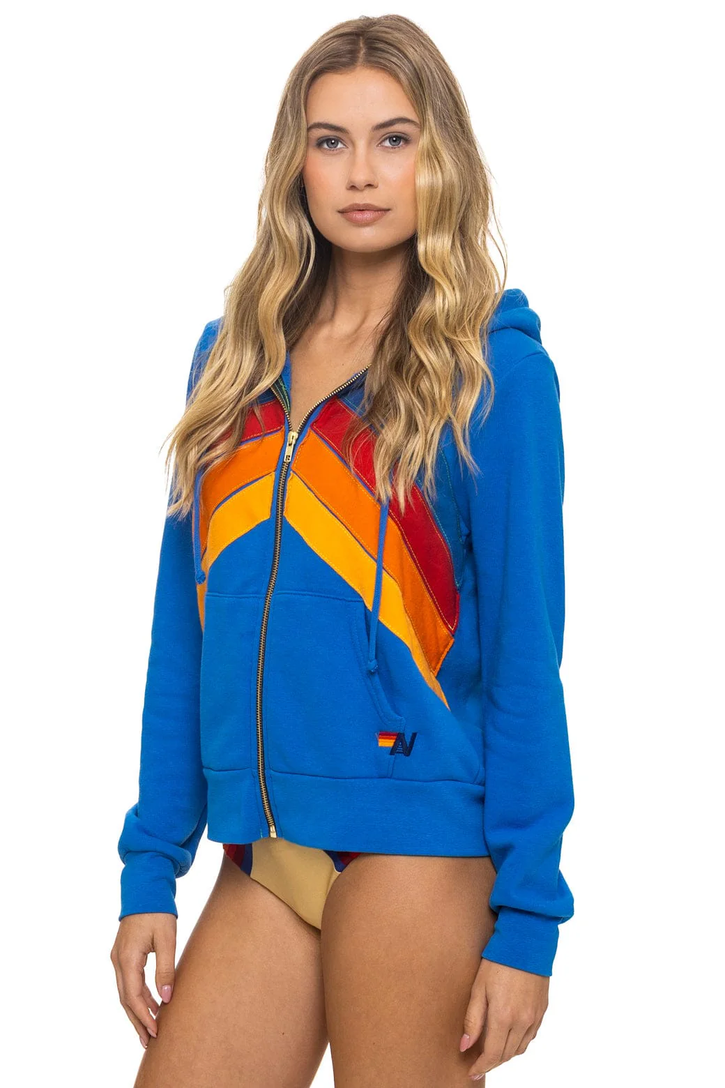 MOUNTAIN STITCH CHEVRON 4 ZIP HOODIE - ADVENTURE BLUE - Image 4