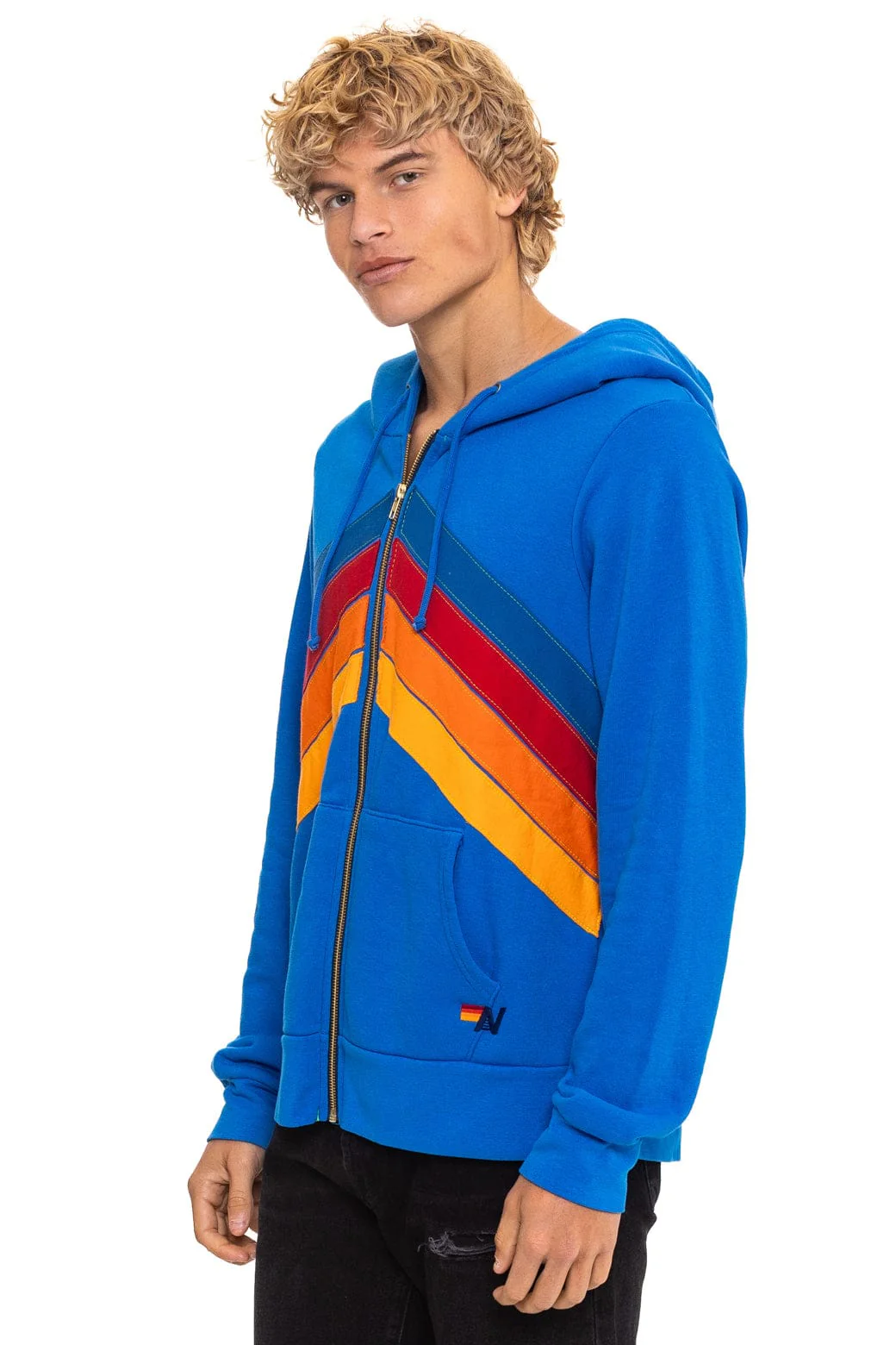 MOUNTAIN STITCH CHEVRON 4 ZIP HOODIE - ADVENTURE BLUE - Image 5