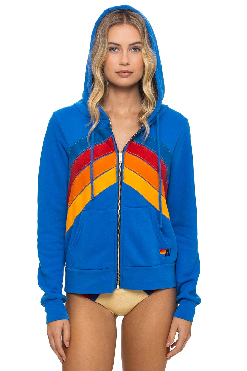 MOUNTAIN STITCH CHEVRON 4 ZIP HOODIE - ADVENTURE BLUE - Image 6
