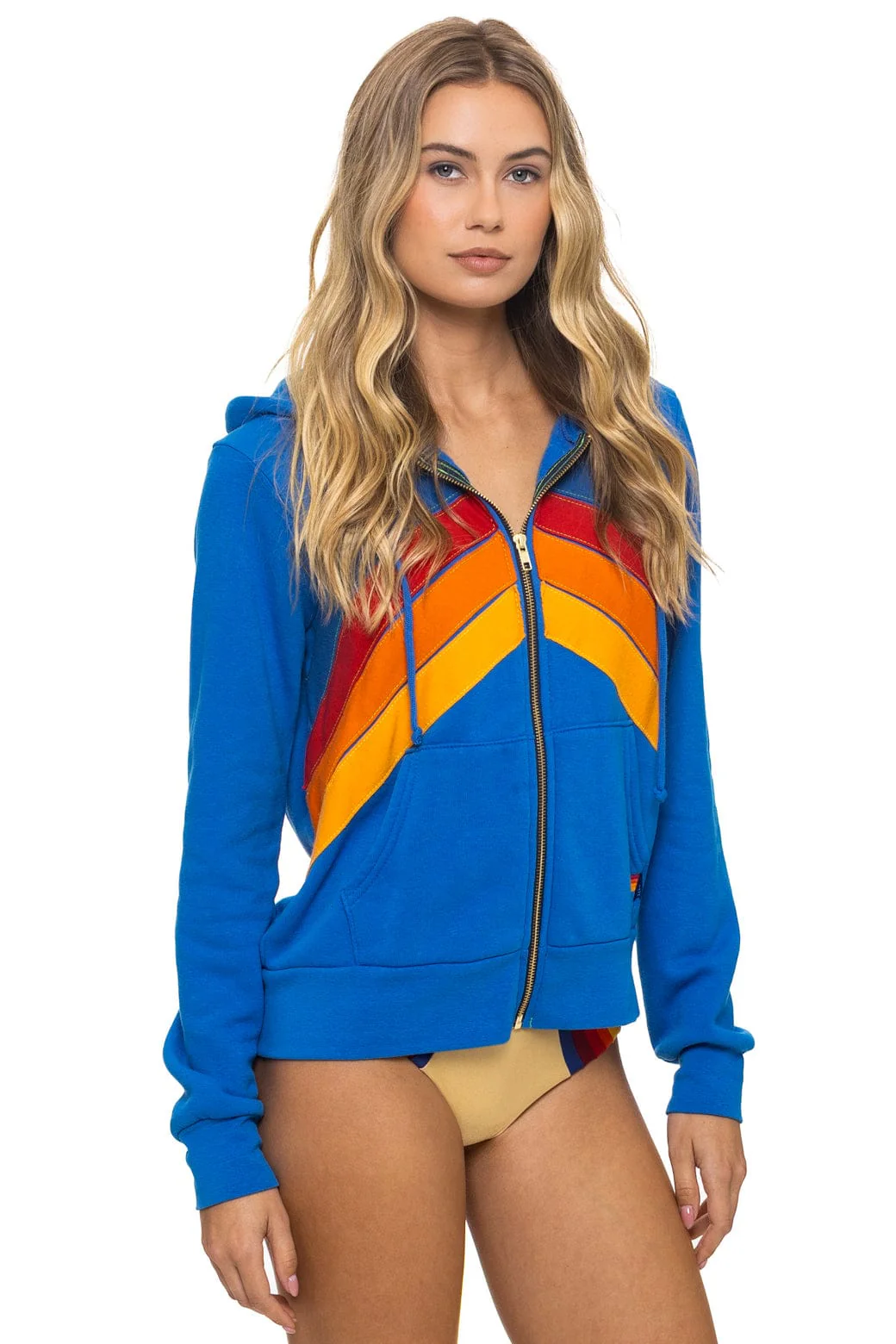 MOUNTAIN STITCH CHEVRON 4 ZIP HOODIE - ADVENTURE BLUE - Image 8