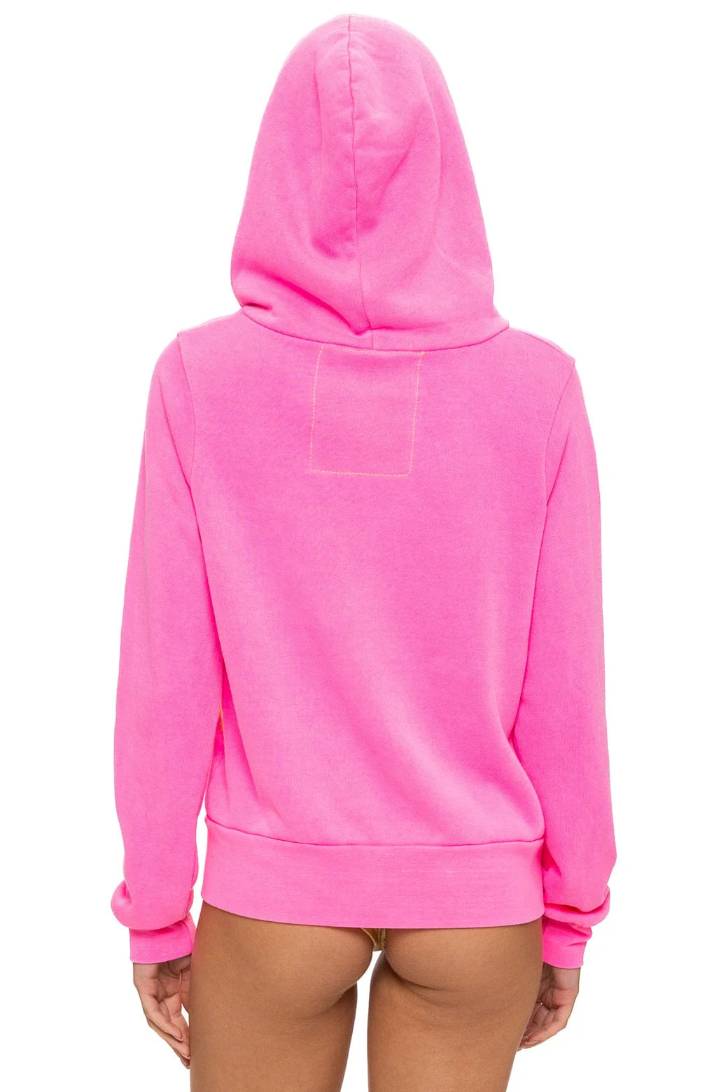 MOUNTAIN STITCH CHEVRON 4 ZIP HOODIE - NEON PINK - Image 6