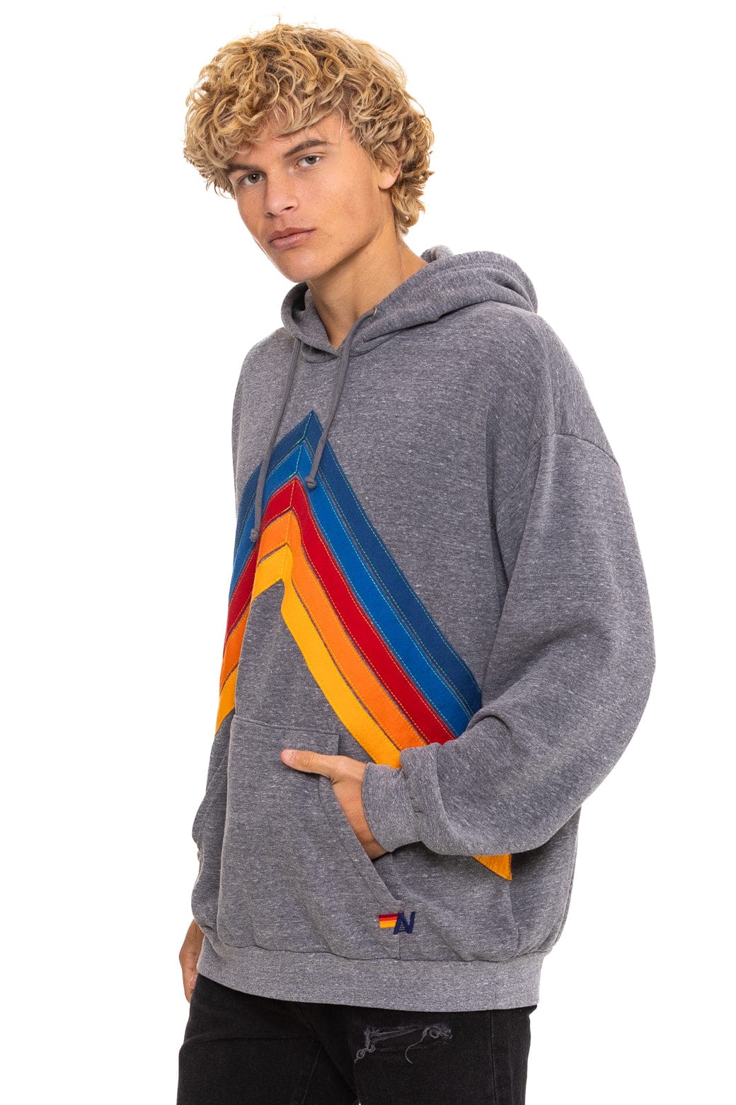MOUNTAIN STITCH CHEVRON PULLOVER HOODIE RELAXED - HEATHER GREY - Image 5