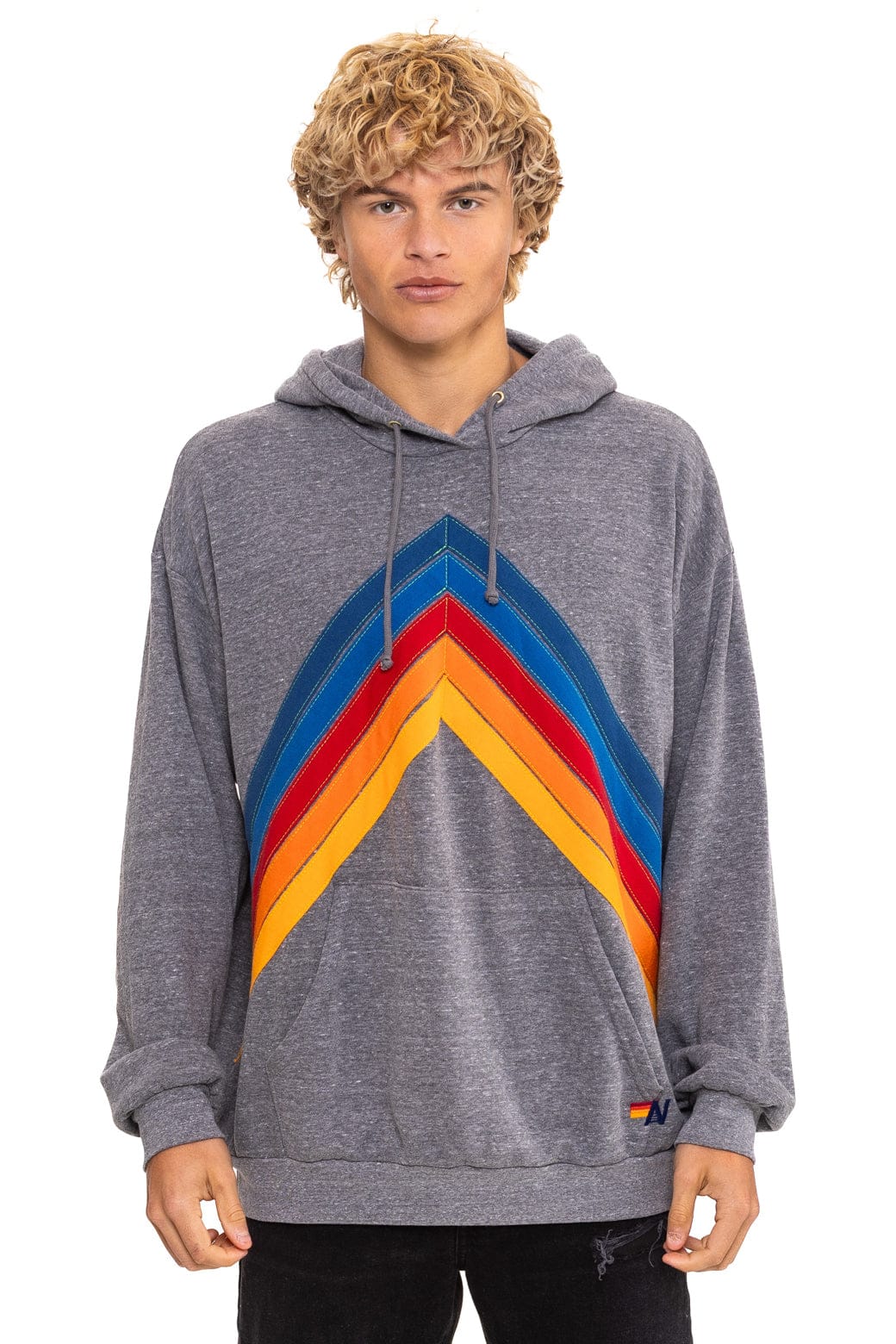 MOUNTAIN STITCH CHEVRON PULLOVER HOODIE RELAXED - HEATHER GREY - Image 7