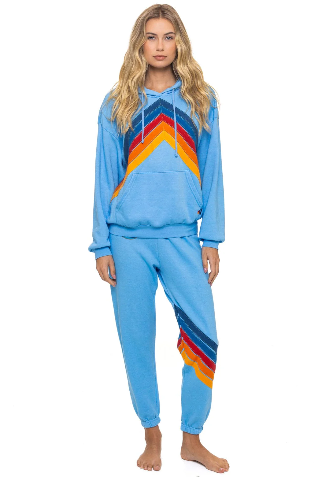 MOUNTAIN STITCH CHEVRON PULLOVER HOODIE RELAXED - SKY - Image 3