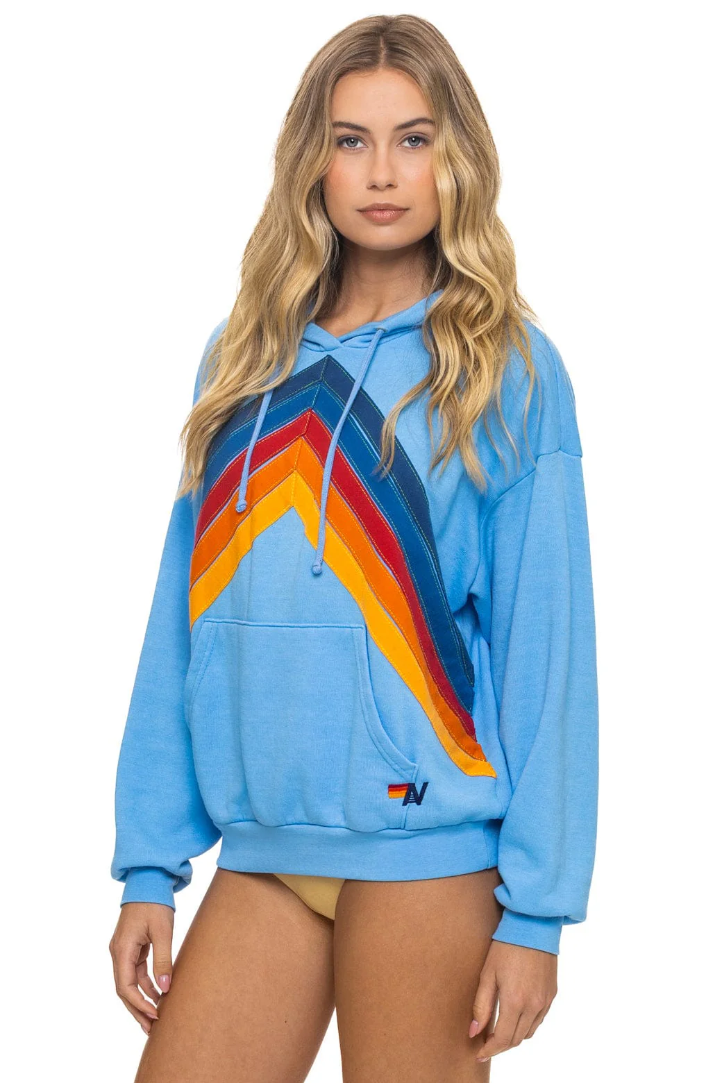 MOUNTAIN STITCH CHEVRON PULLOVER HOODIE RELAXED - SKY - Image 4