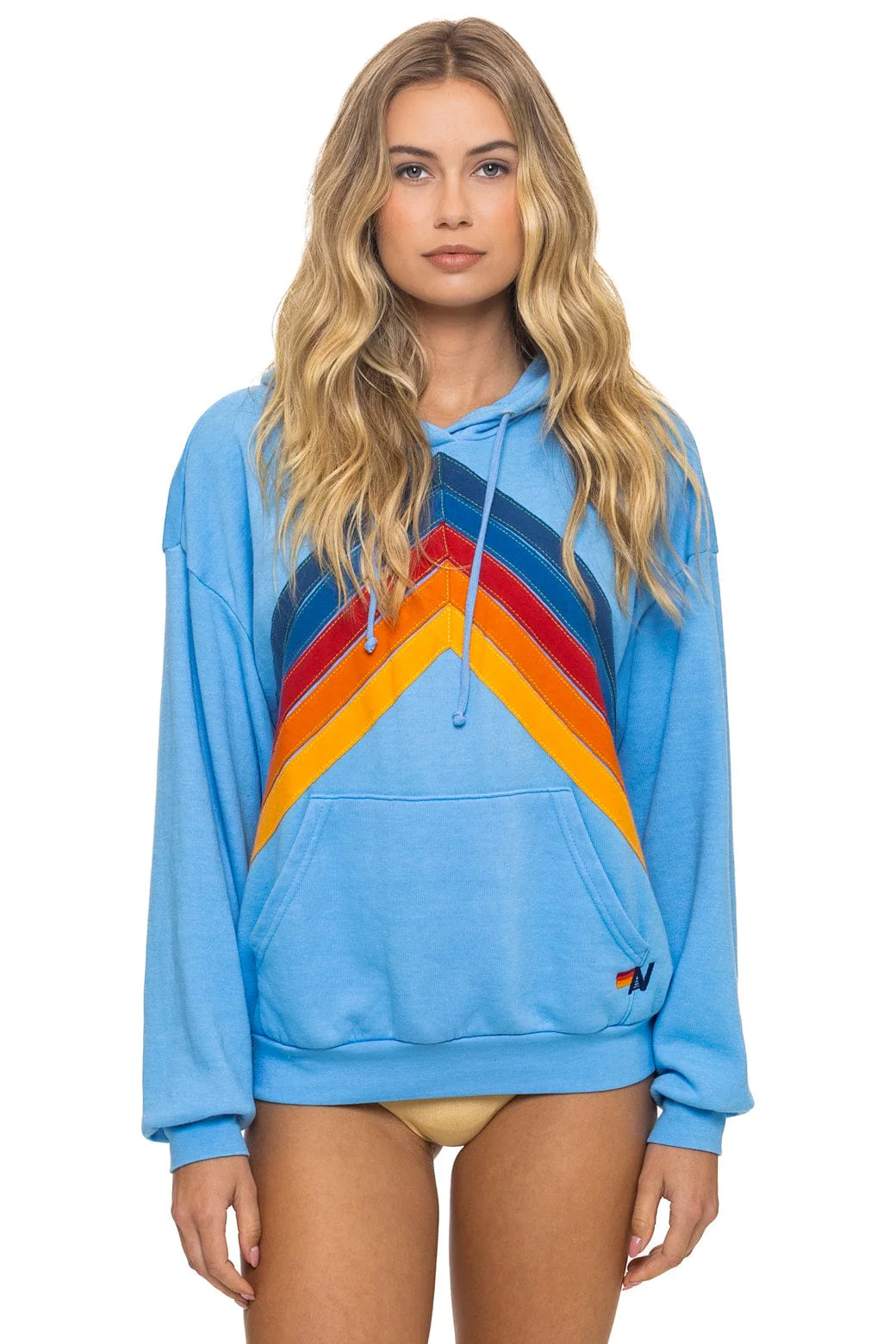 MOUNTAIN STITCH CHEVRON PULLOVER HOODIE RELAXED - SKY - Image 6