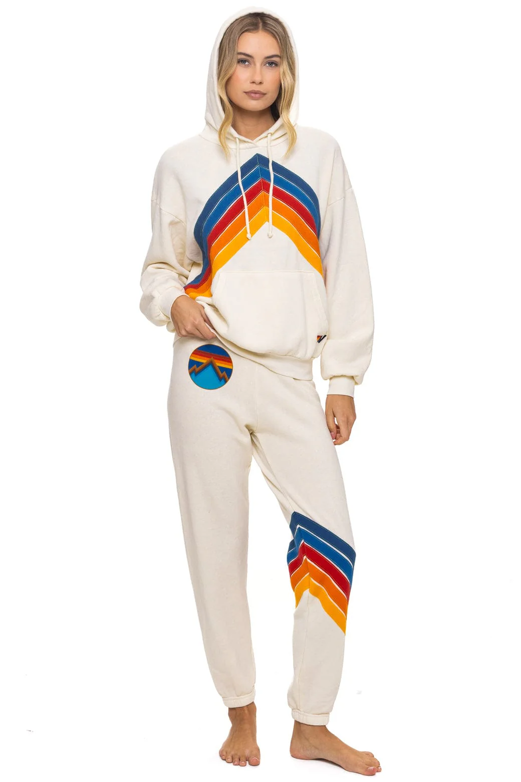 MOUNTAIN STITCH CHEVRON PULLOVER HOODIE RELAXED - VINTAGE WHITE - Image 3