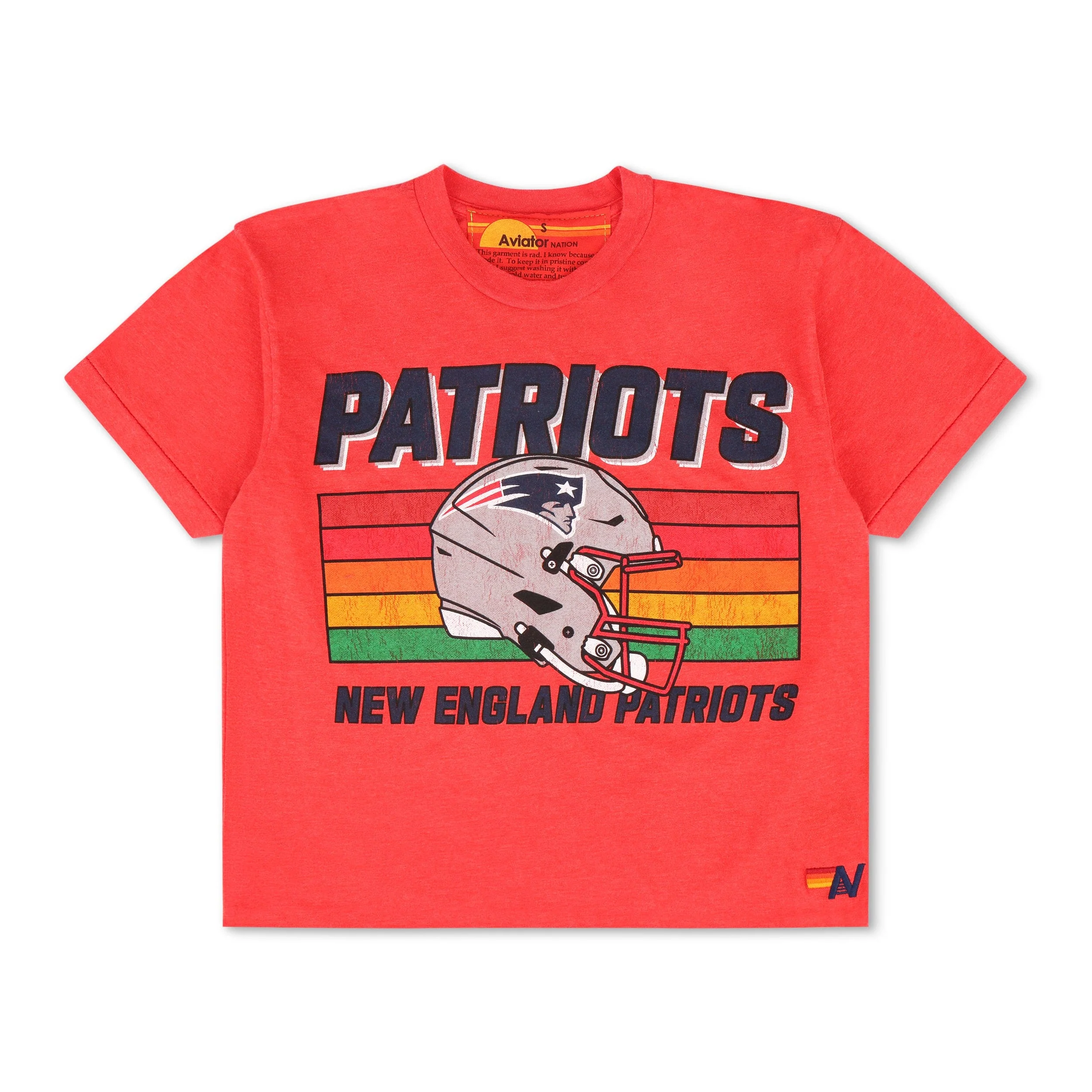 NEW ENGLAND PATRIOTS HELMET BOYFRIEND TEE - FLASH RED - Image 3